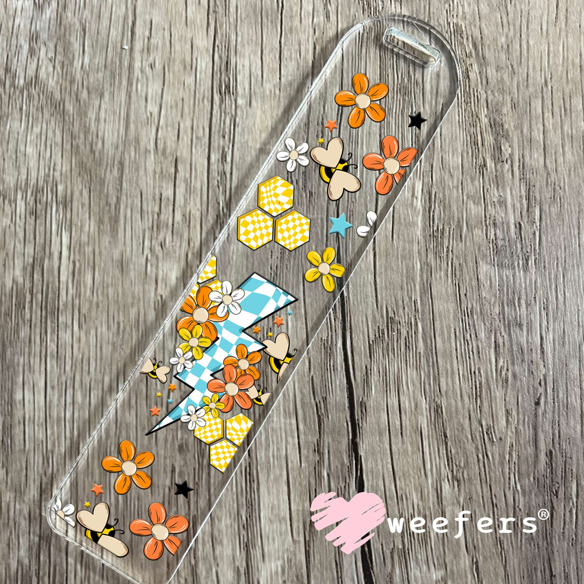 Honey Comb Lightening Bolt UV DTF Cup Wrap Bookmark Weefers