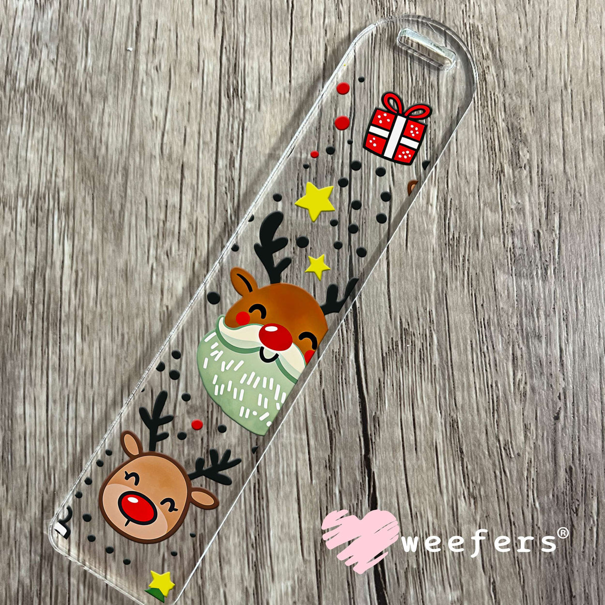 Christmas Santa and Reindeers UV DTF Cup Wrap Bookmark Weefers