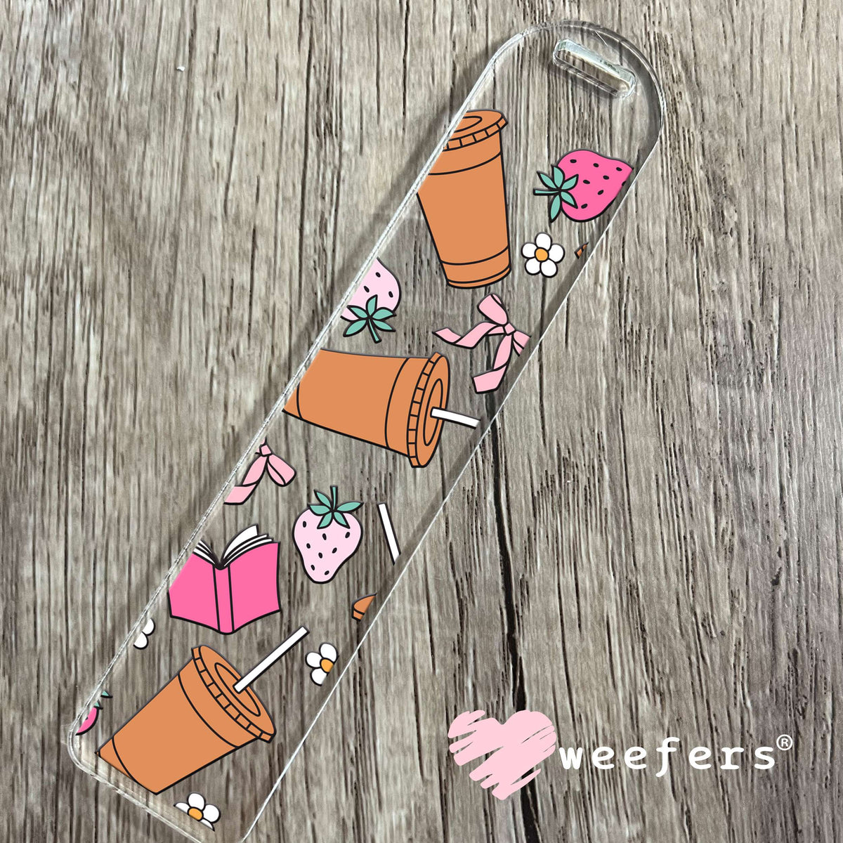 Books and Iced Coffee UV DTF Cup Wrap Bookmark Weefers