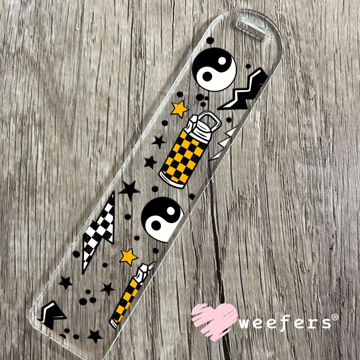 Lightening Bolt Ying Yang UV DTF Cup Wrap Bookmark Weefers