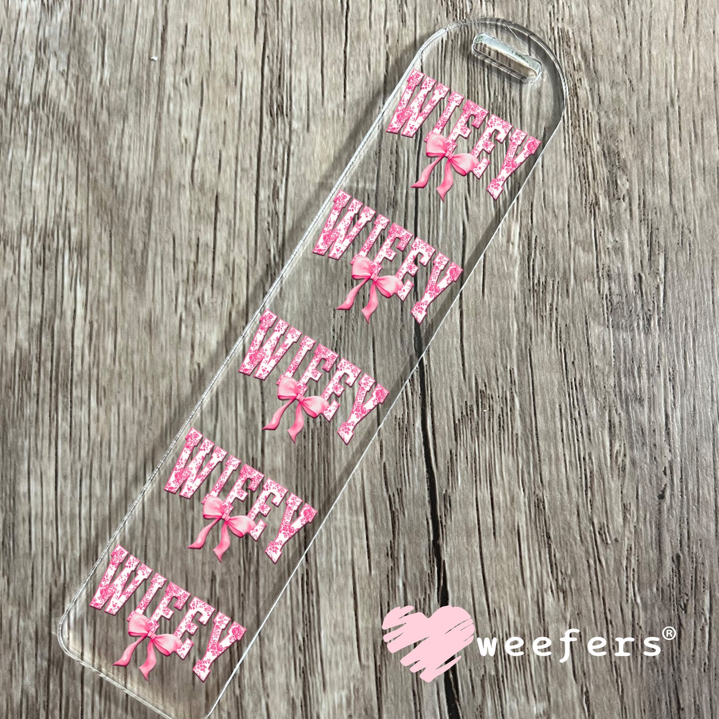 Wifey Coquette Bow UV DTF Decal Bookmark Weefers