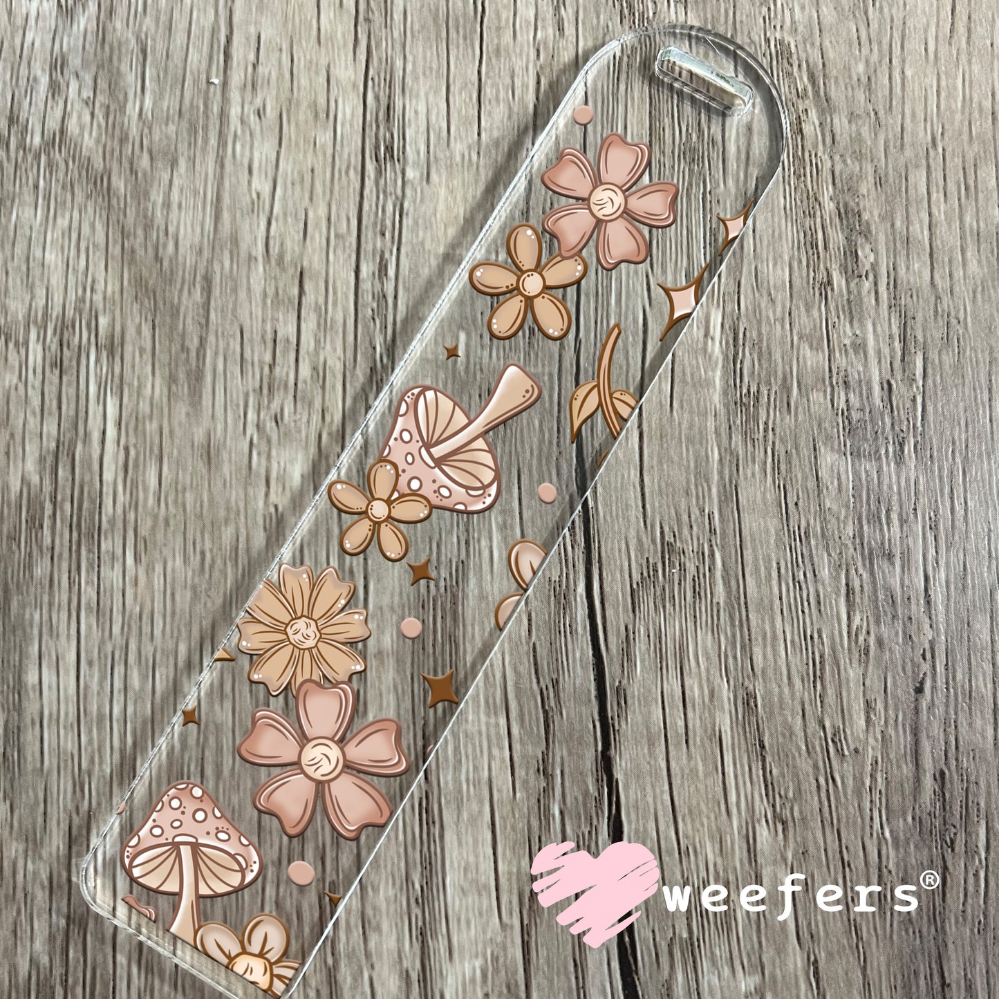 Mushroom and Flowers Neutral UV DTF Cup Wrap Bookmark Weefers