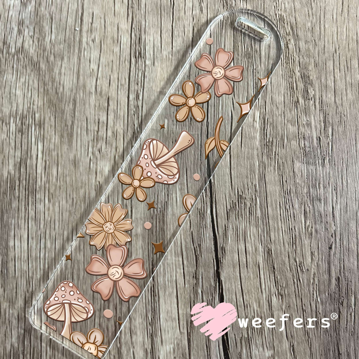 Mushroom and Flowers Neutral UV DTF Cup Wrap Bookmark Weefers