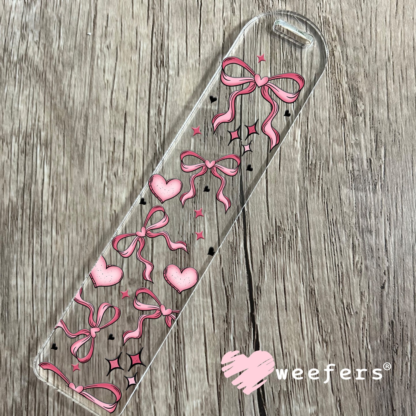 Coquette Bows and Hearts UV DTF Cup Wrap Bookmark Weefers