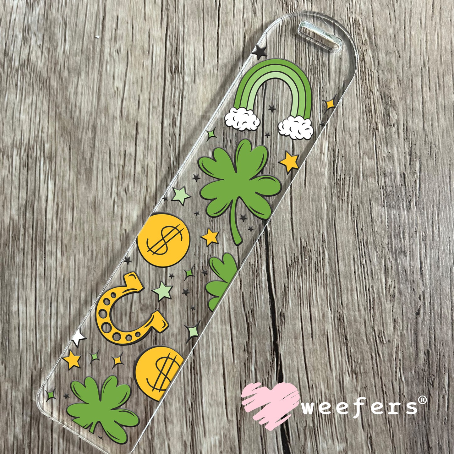 Lucky Clovers Horseshoes UV DTF Cup Wrap Bookmark Weefers