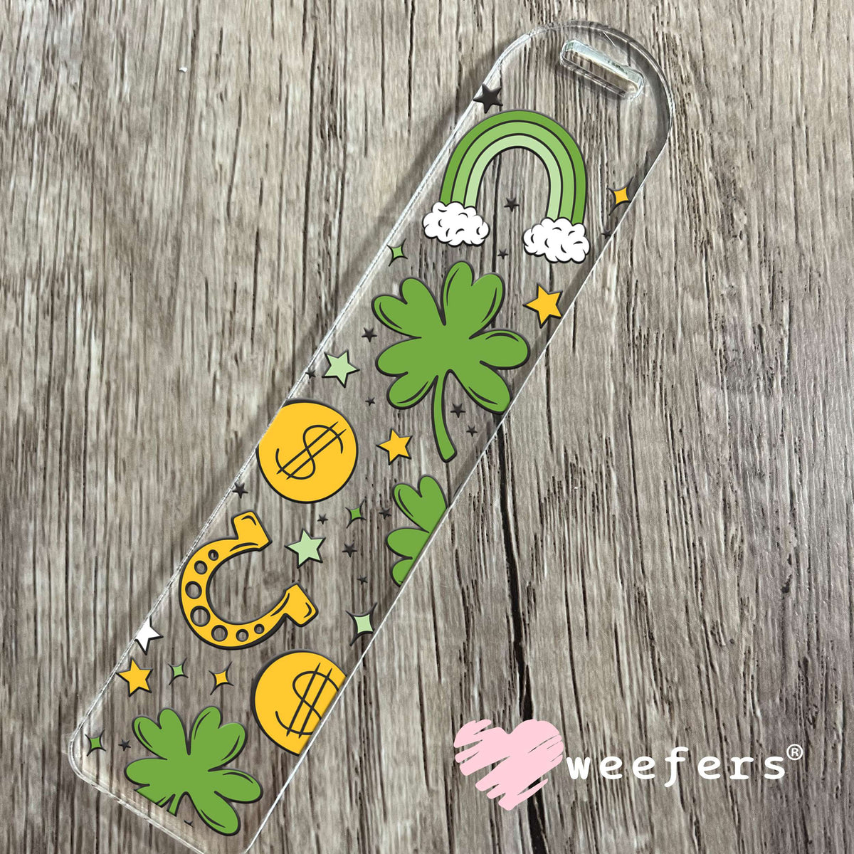 Lucky Clovers Horseshoes UV DTF Cup Wrap Bookmark Weefers