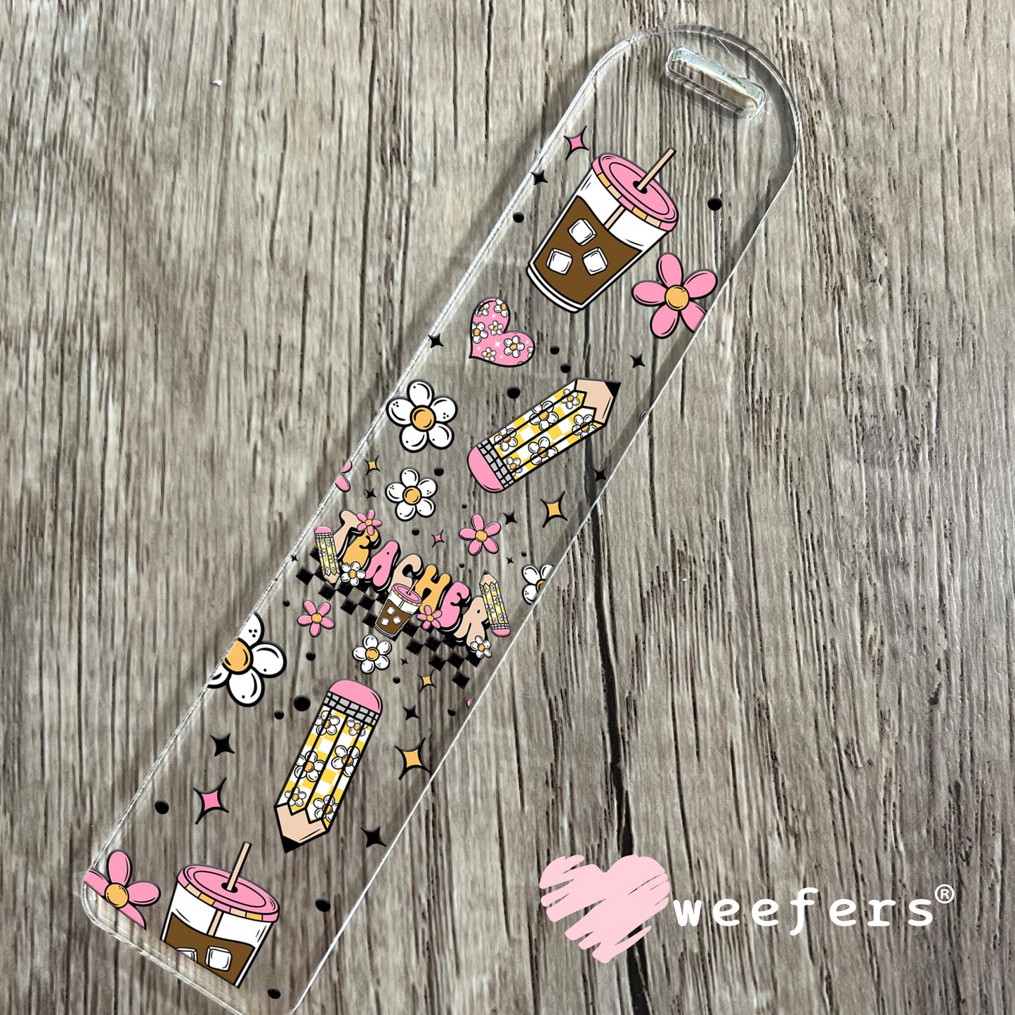 Teacher Coffee UV DTF Cup Wrap Bookmark Weefers