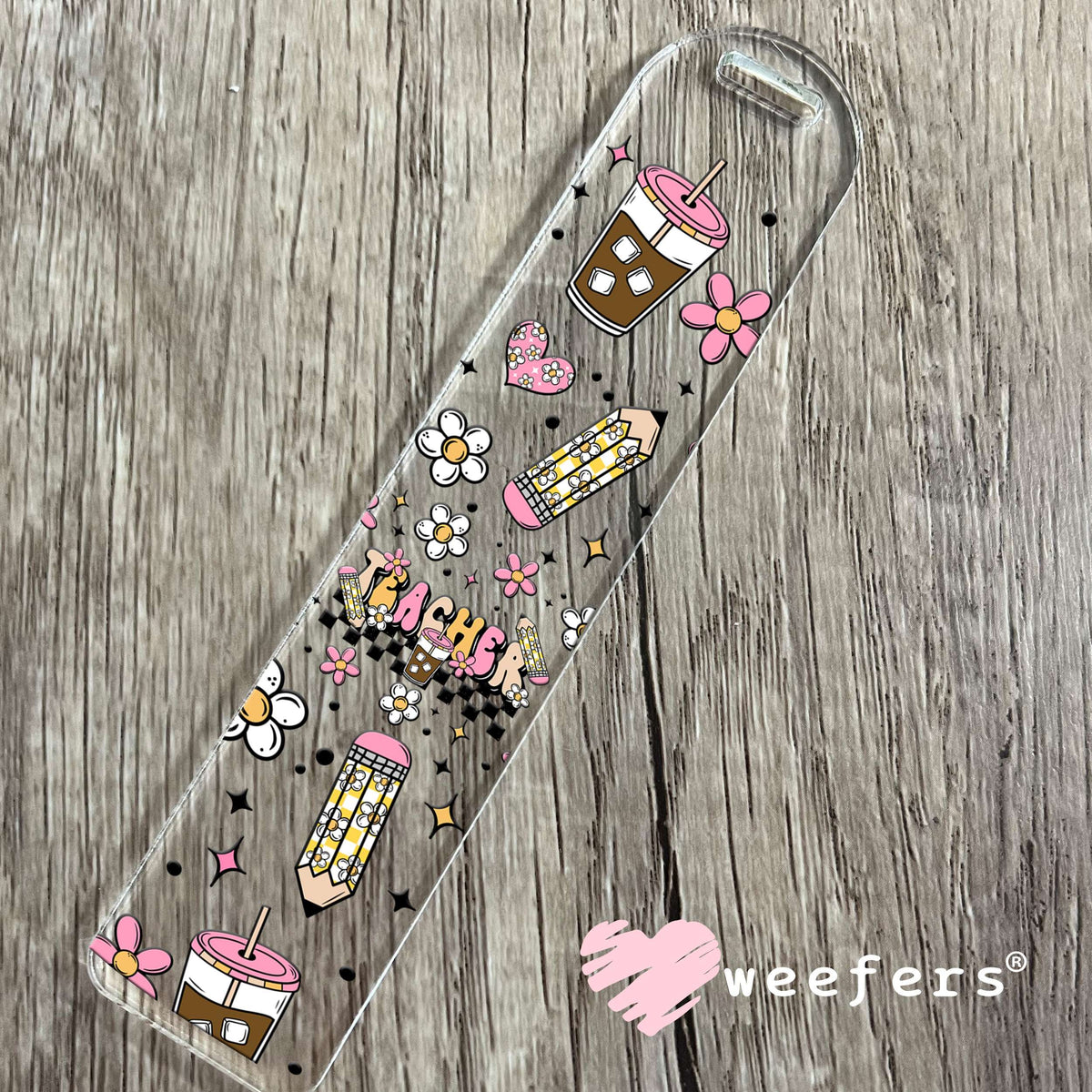 Teacher Coffee UV DTF Cup Wrap Bookmark Weefers