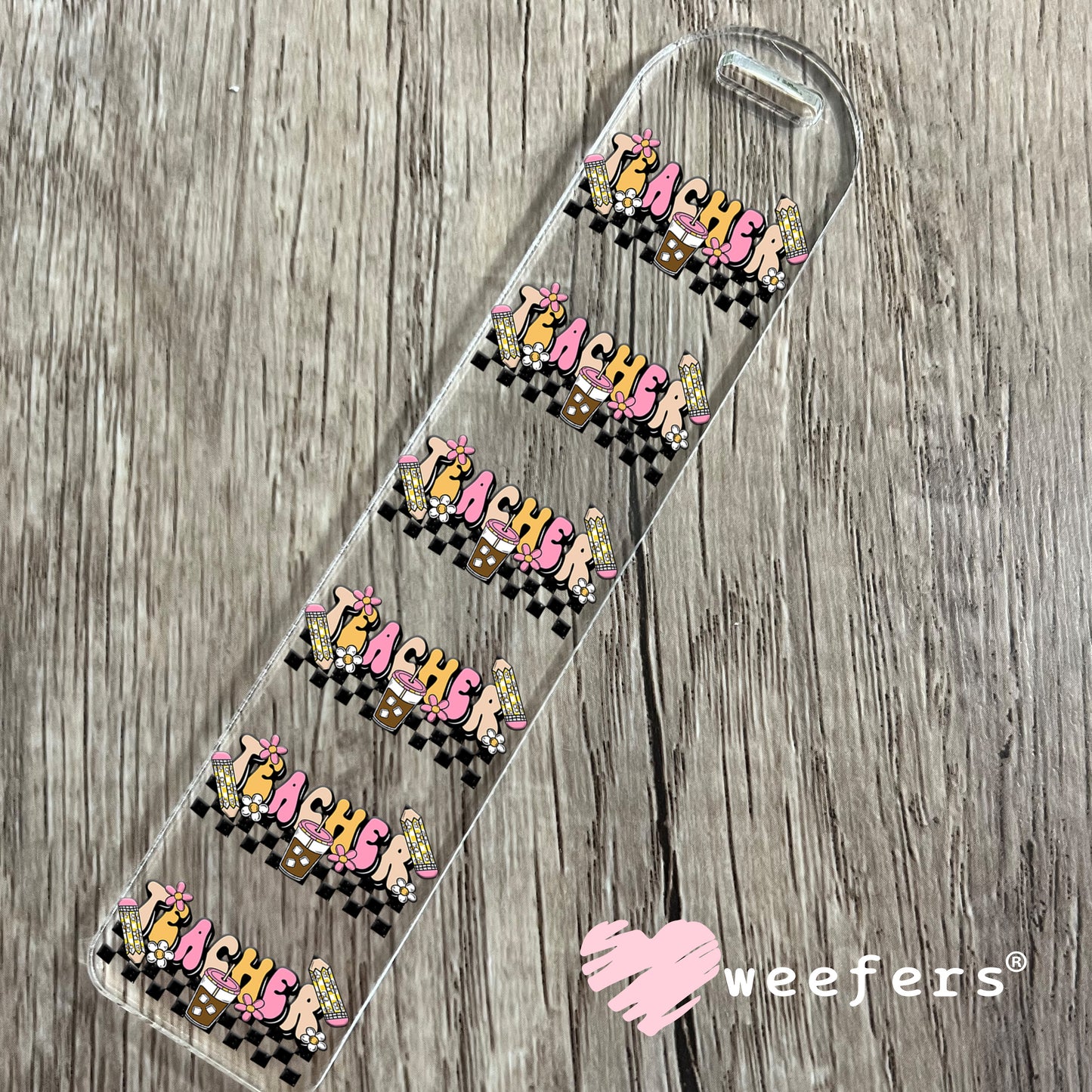 Teacher Coffee UV DTF Decal Bookmark Weefers