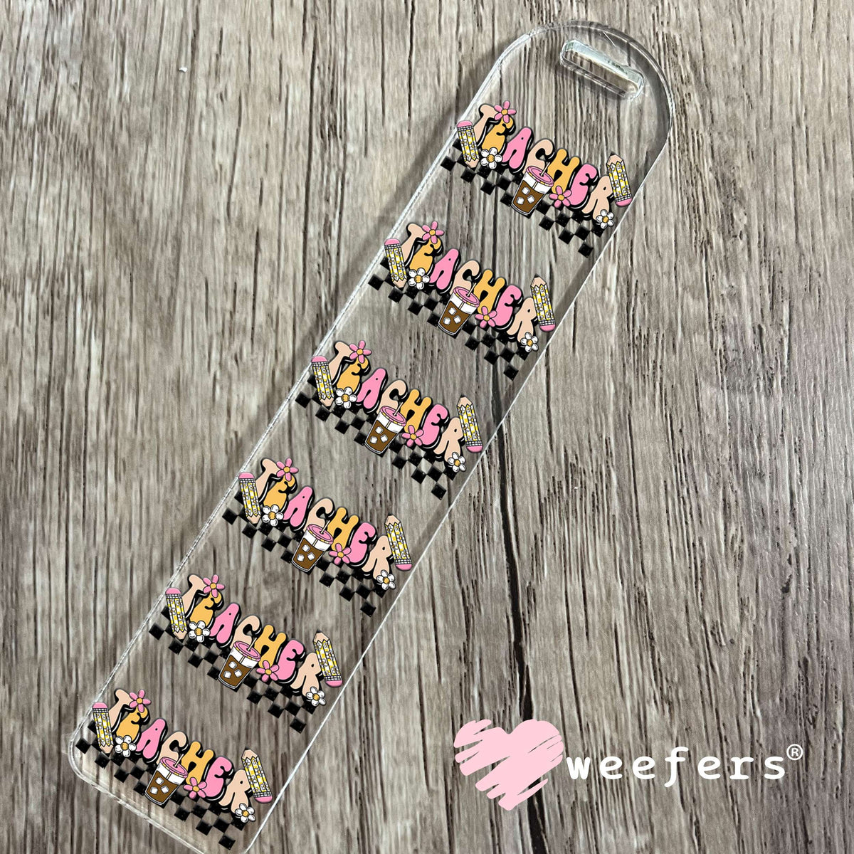 Teacher Coffee UV DTF Decal Bookmark Weefers