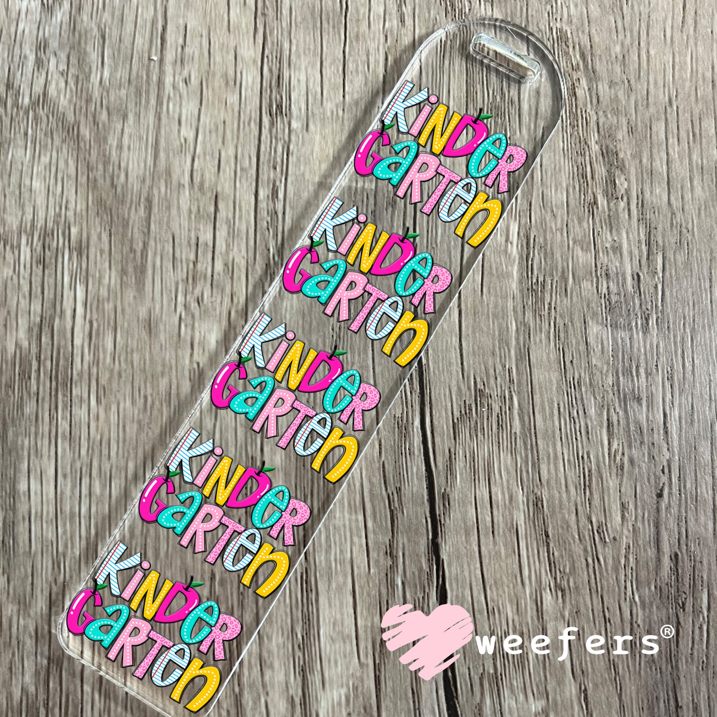 Colorful Kindergarten UV DTF Decal Bookmark Weefers