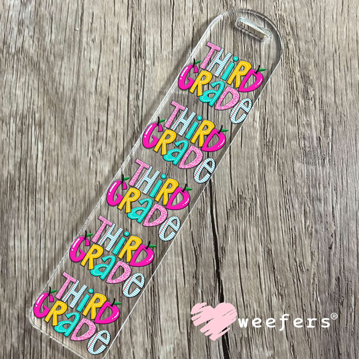 Colorful Third Grade UV DTF Decal Bookmark Weefers