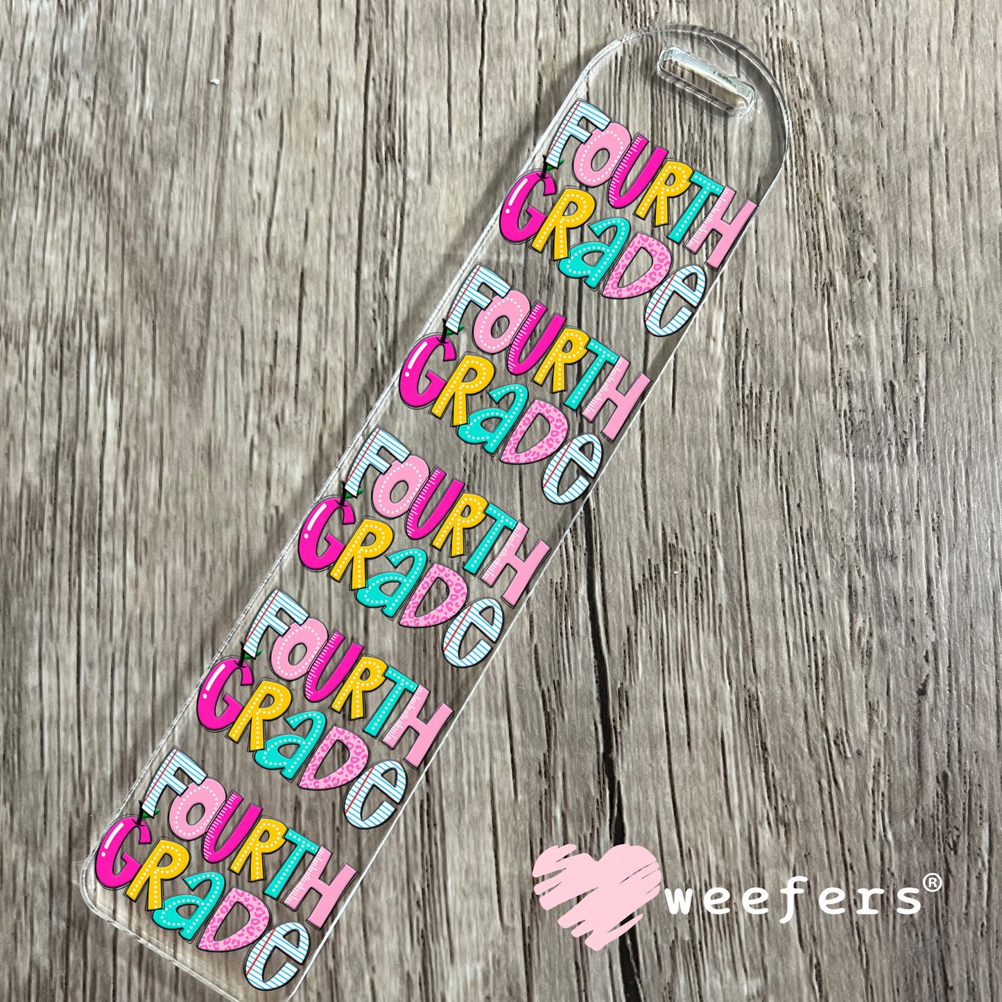 Colorful Fourth Grade UV DTF Decal Bookmark Weefers