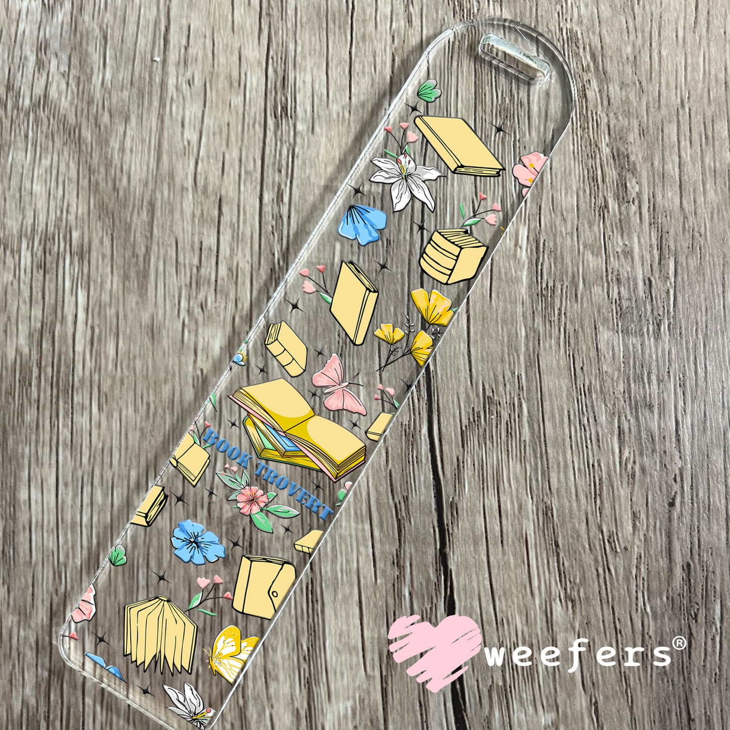 Booktrovert Yellow Blue UV DTF Cup Wrap Bookmark Weefers