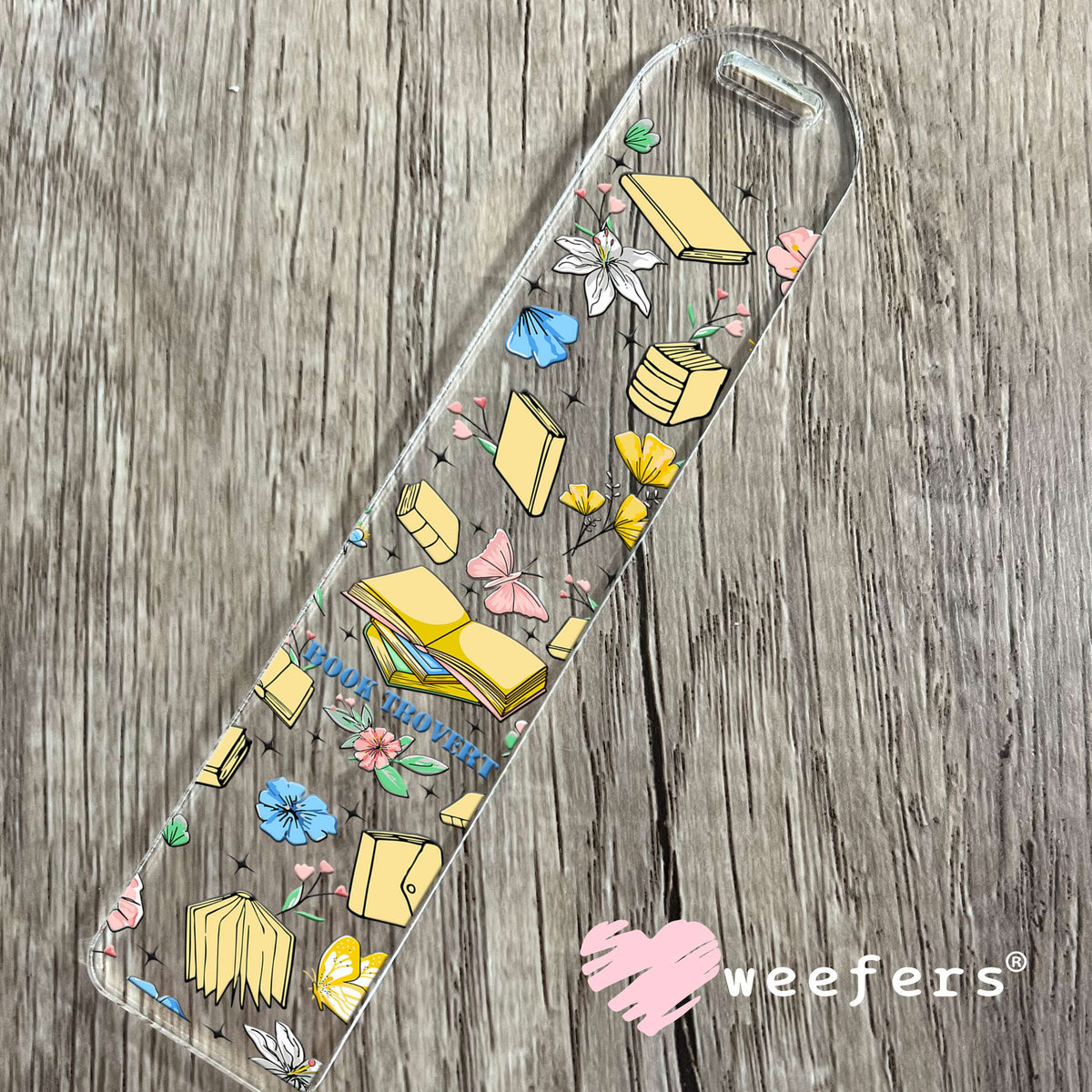 Booktrovert Yellow Blue UV DTF Cup Wrap Bookmark Weefers