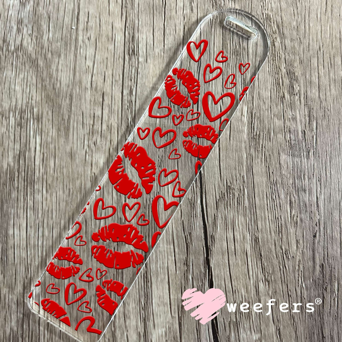 Red Lips and Hearts UV DTF Cup Wrap Bookmark Weefers