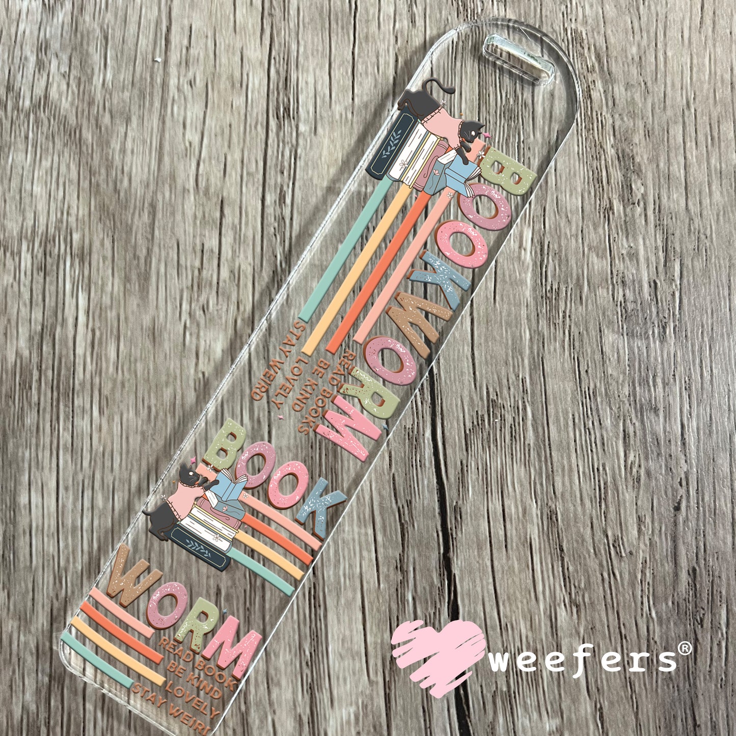 Bookworm UV DTF Decal Bookmark Weefers