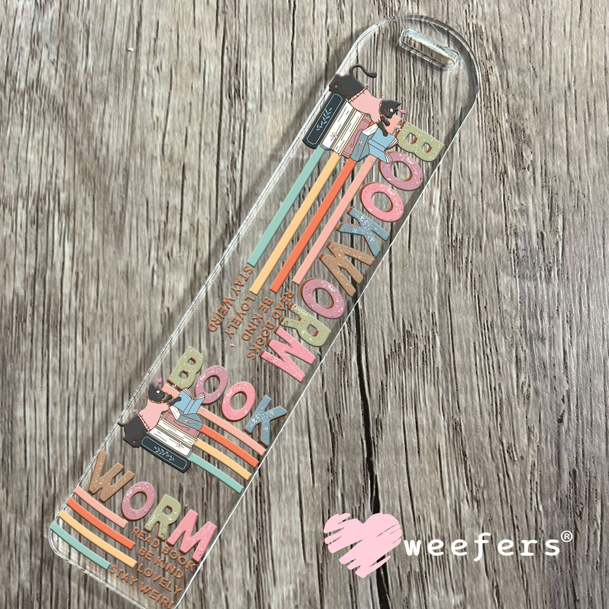 Bookworm UV DTF Decal Bookmark Weefers