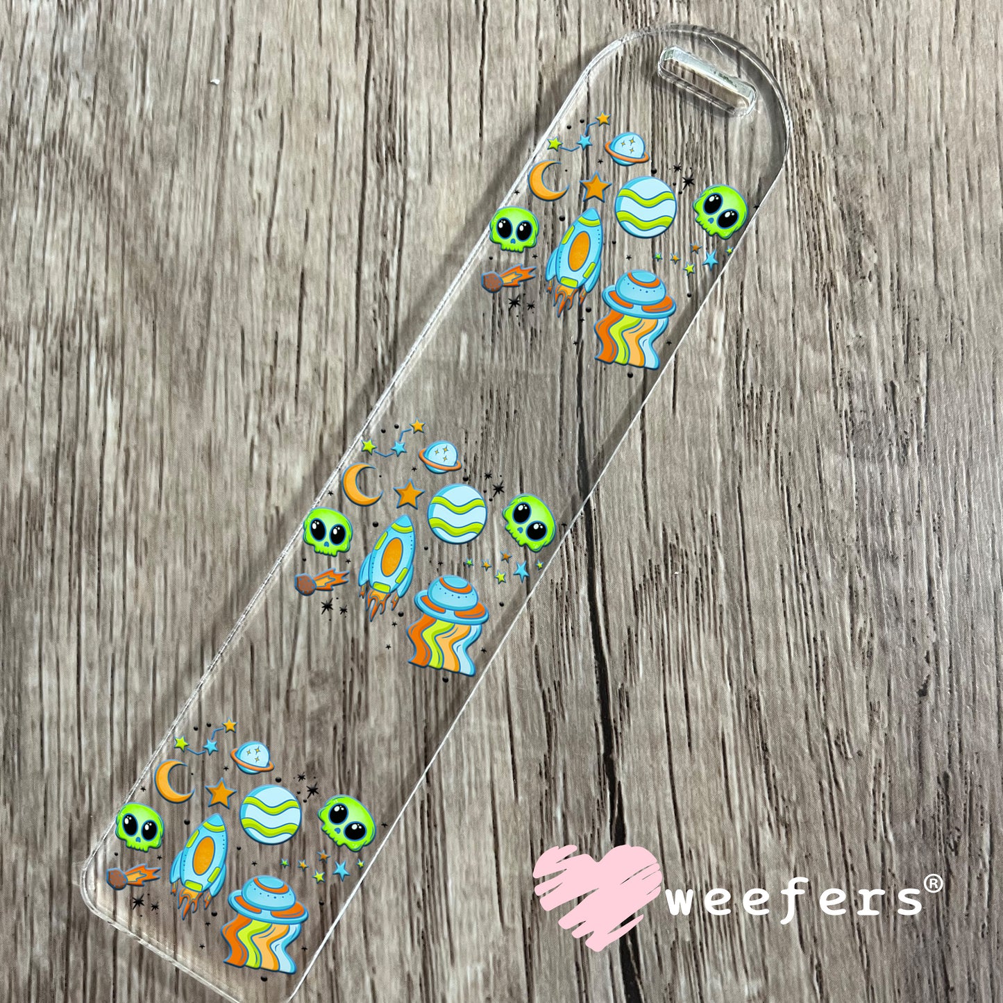Alien's and Rocket Ships Kids UV DTF Decal Bookmark Weefers