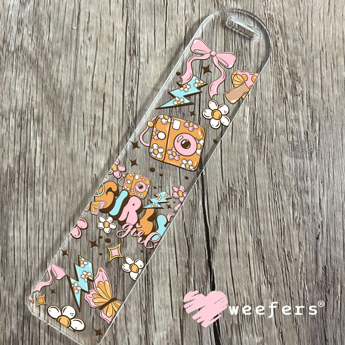 Girly girl Peace Signs UV DTF Cup Wrap Bookmark Weefers