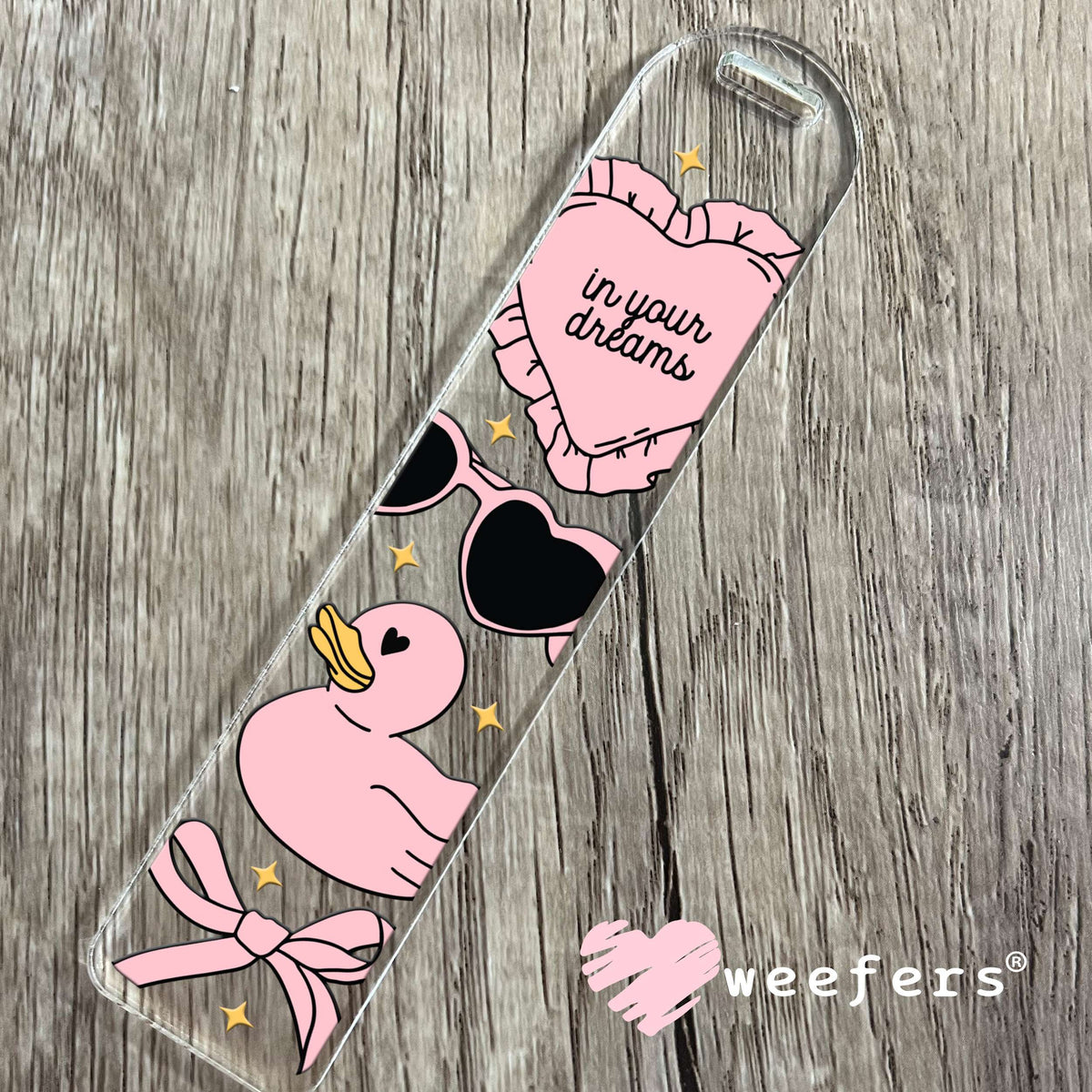 In Your Dreams Pink Ducks UV DTF Cup Wrap Bookmark Weefers