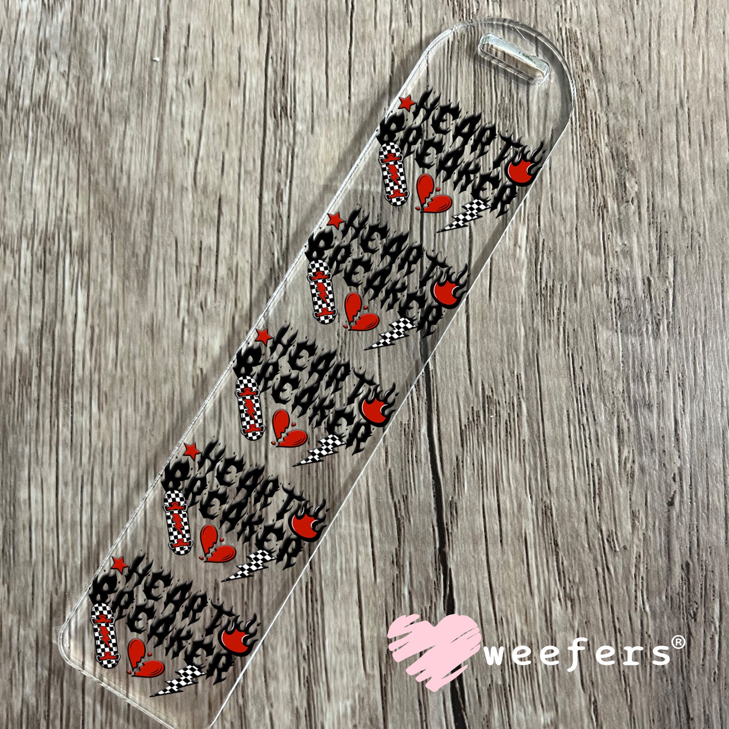 Heart Breaker Skateboard UV DTF Decal Bookmark Weefers