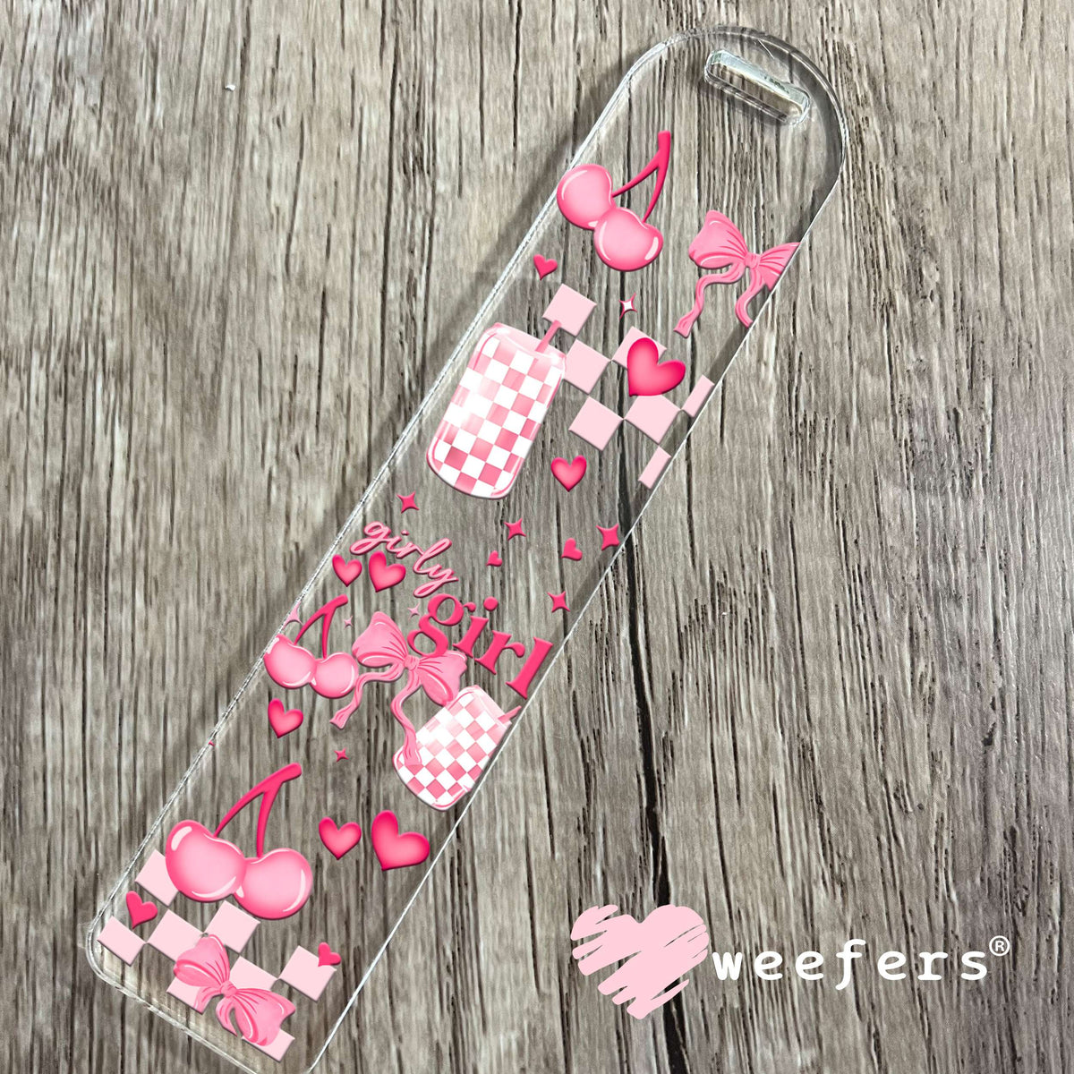 Girly Girl Pink Coquette Vibes UV DTF Cup Wrap Bookmark Weefers