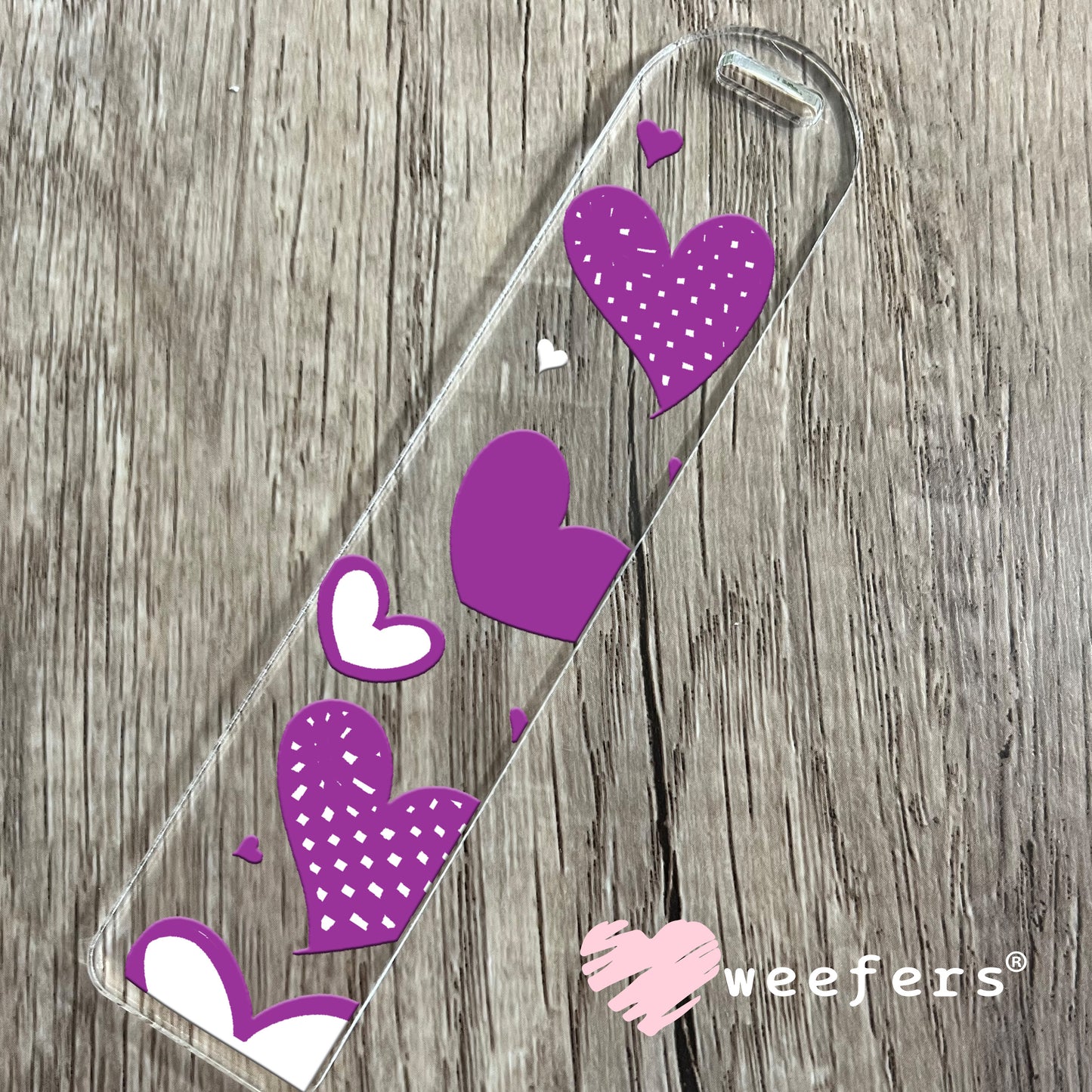 Purple Hearts UV DTF Cup Wrap Bookmark Weefers