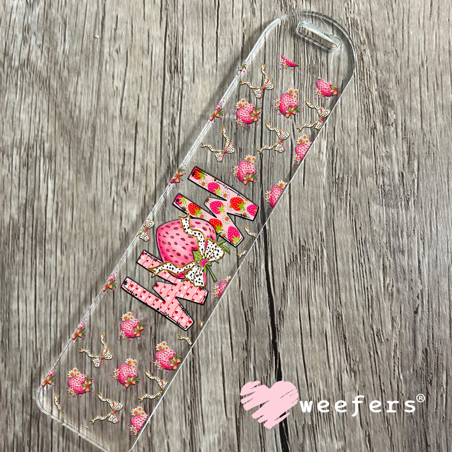 Coquette Mom Strawberries UV DTF Cup Wrap Bookmark Weefers