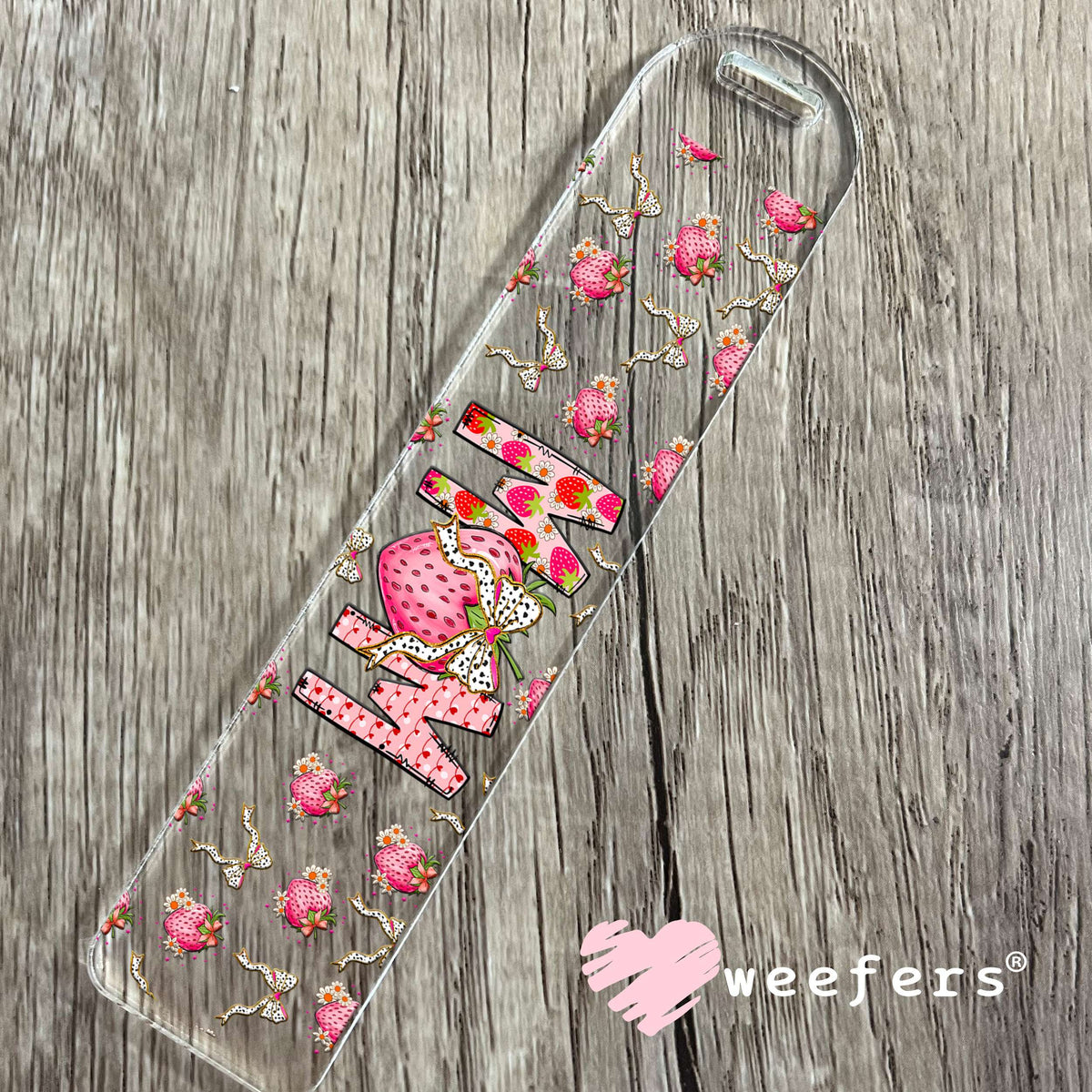 Coquette Mom Strawberries UV DTF Cup Wrap Bookmark Weefers