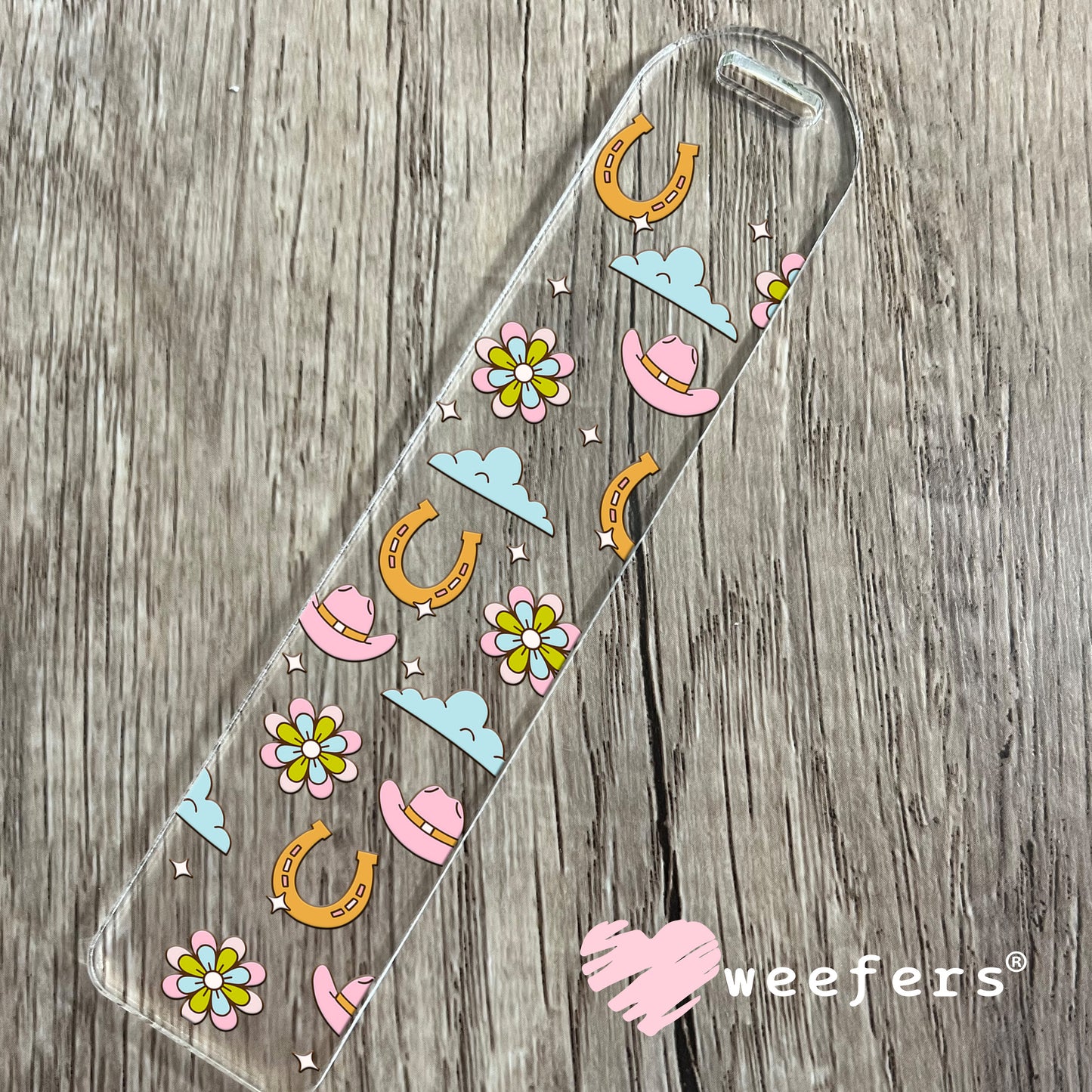 Western Pink and Blue Vibes UV DTF Cup Wrap Bookmark Weefers