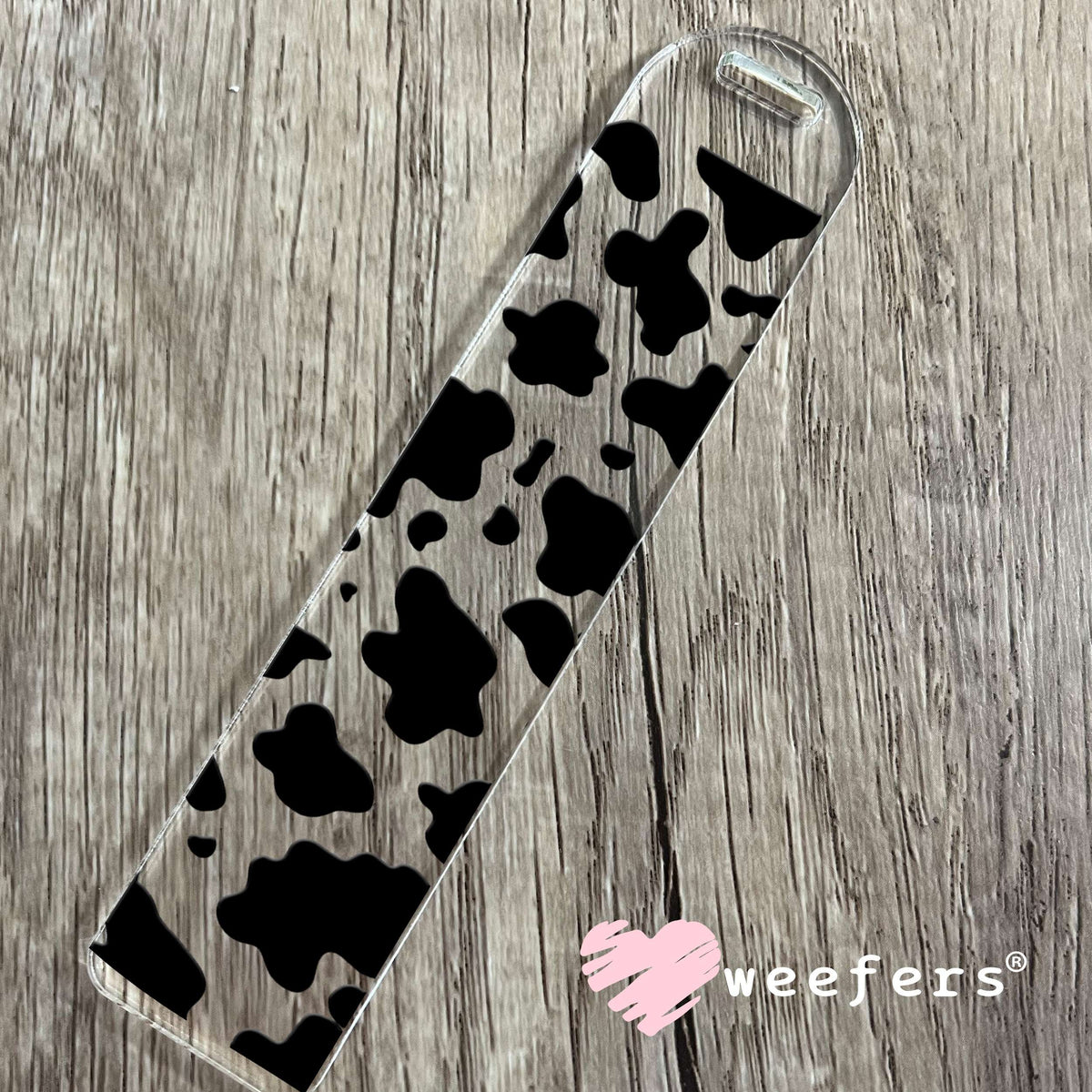 Black Cow Print UV DTF Cup Wrap Bookmark Weefers