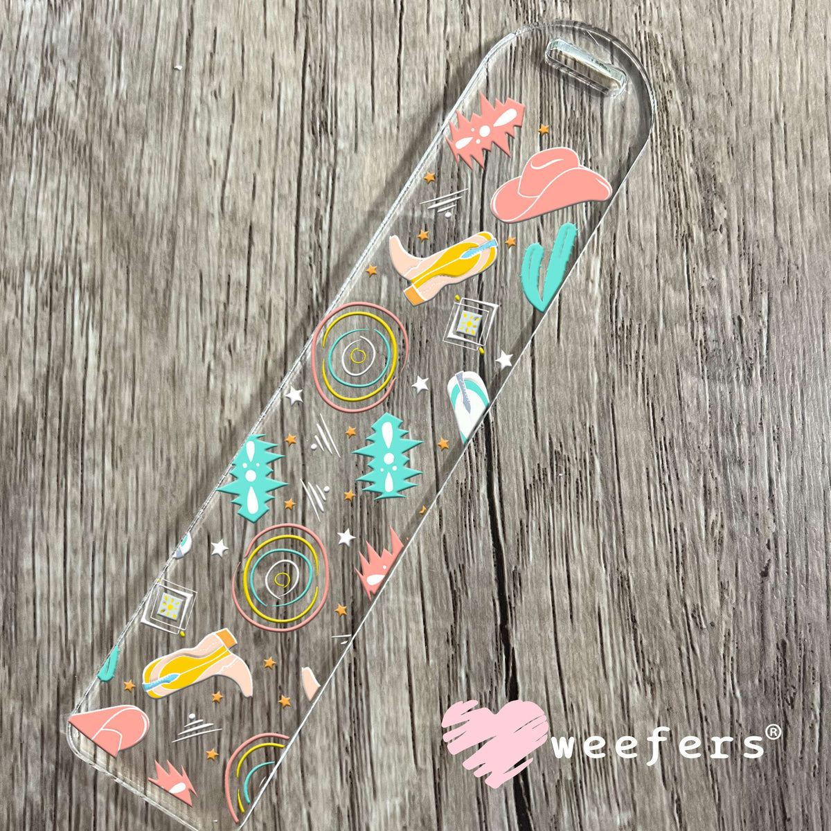 Pink and Teal Cowgirl Favorite Things UV DTF Cup Wrap Bookmark Weefers