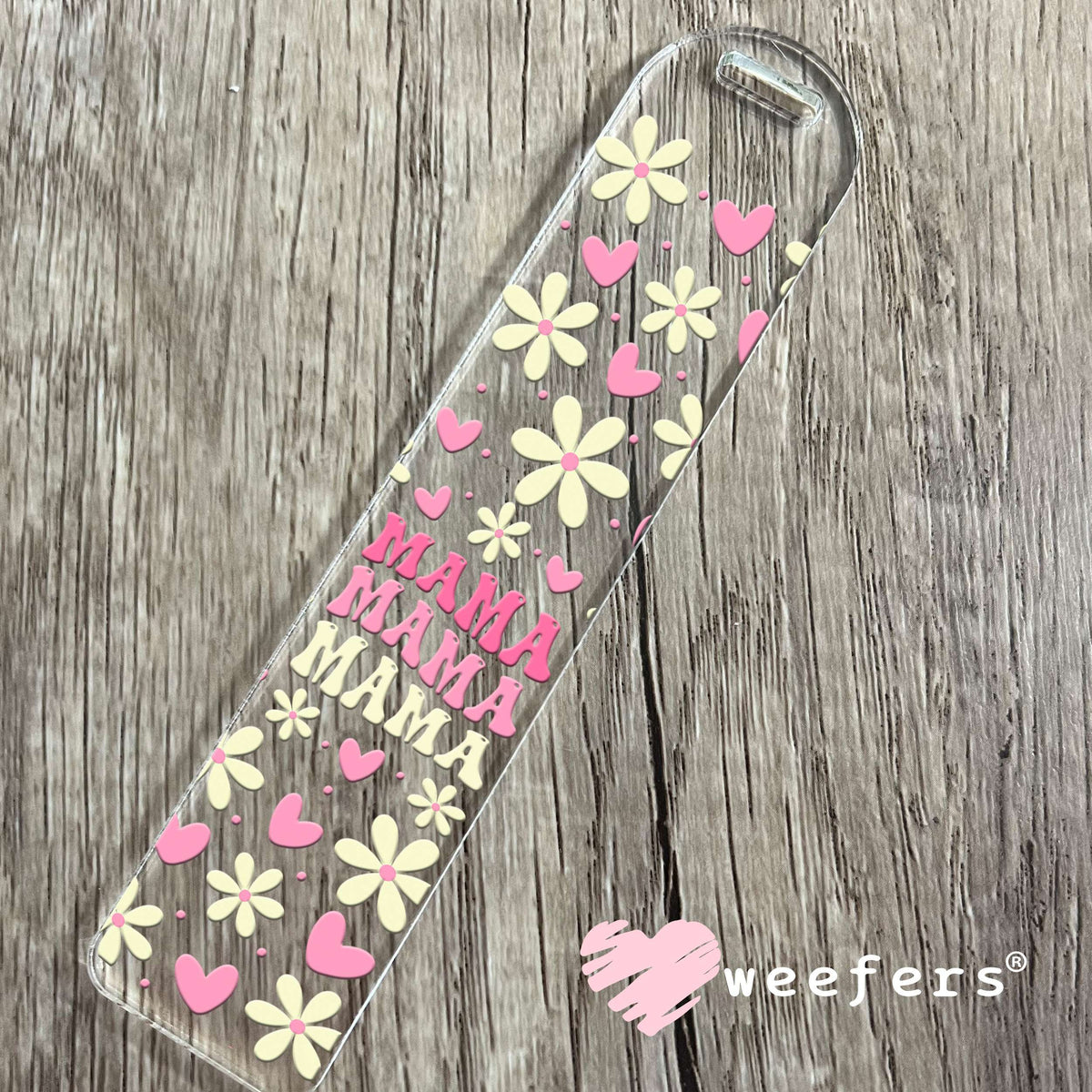 Mama Stacked Pink and Yellow Flowers UV DTF Cup Wrap Bookmark Weefers