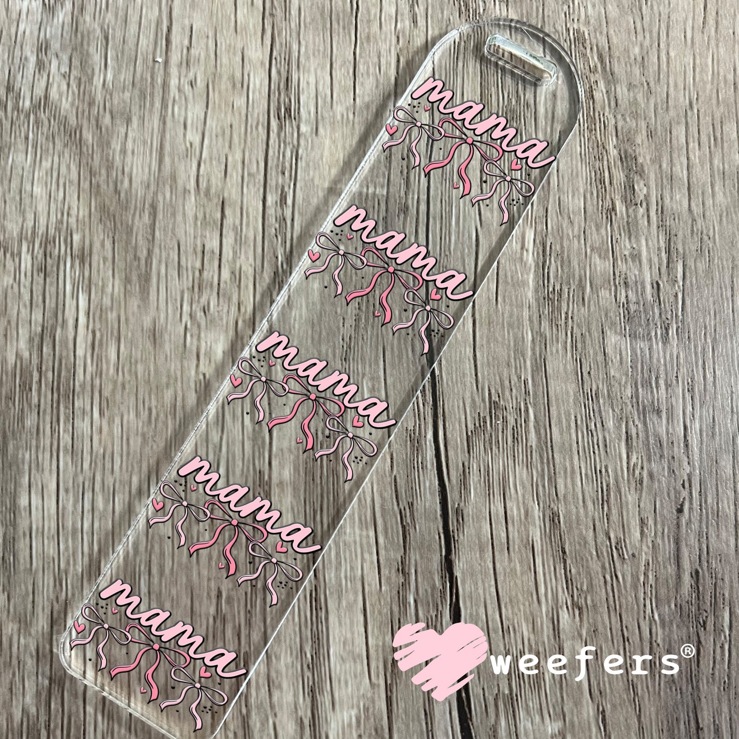 Mama Coquette Pink Bows UV DTF Decal Bookmark Weefers