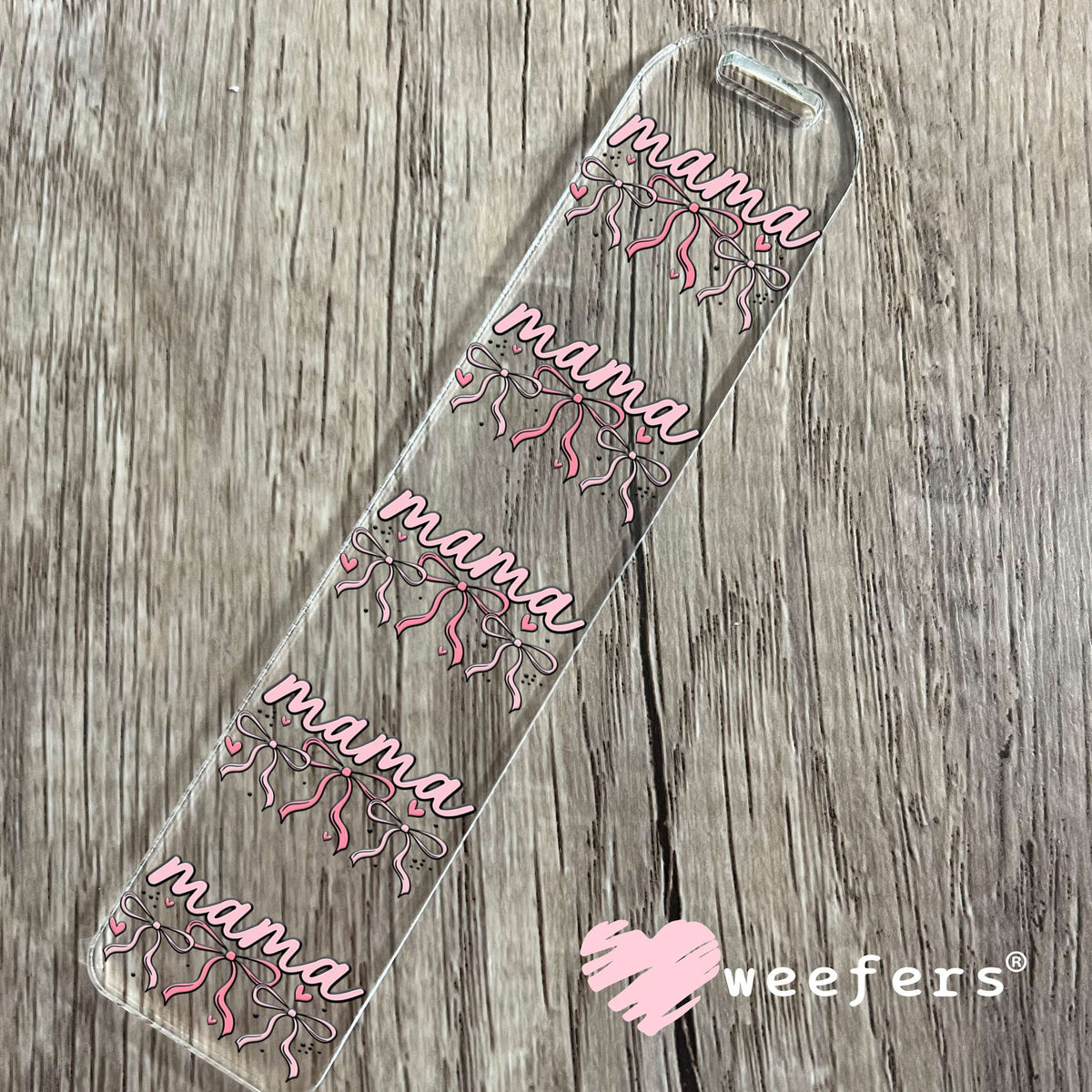 Mama Coquette Pink Bows UV DTF Decal Bookmark Weefers