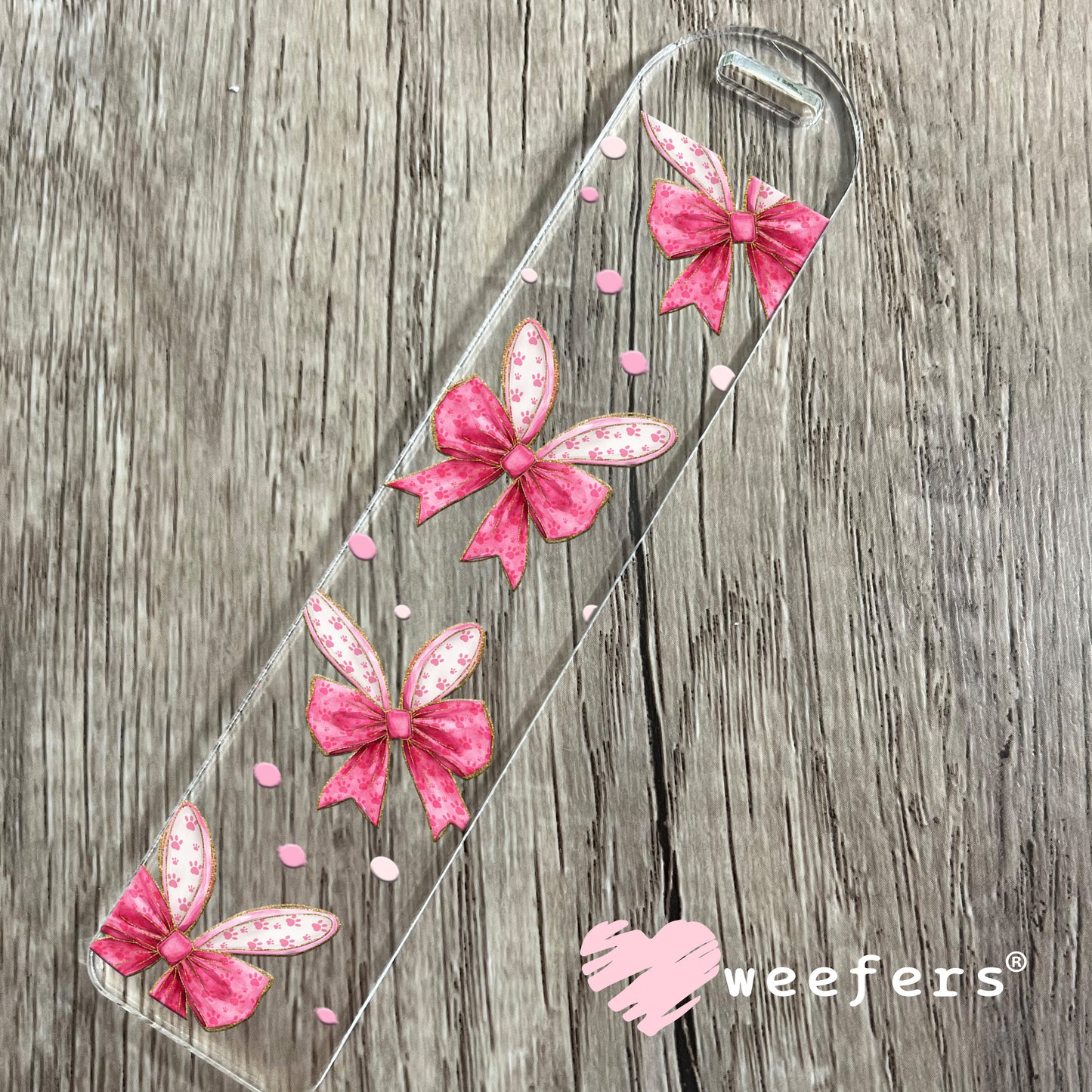Easter Bunny Ears Coquette Pink Bows UV DTF Cup Wrap Bookmark Weefers