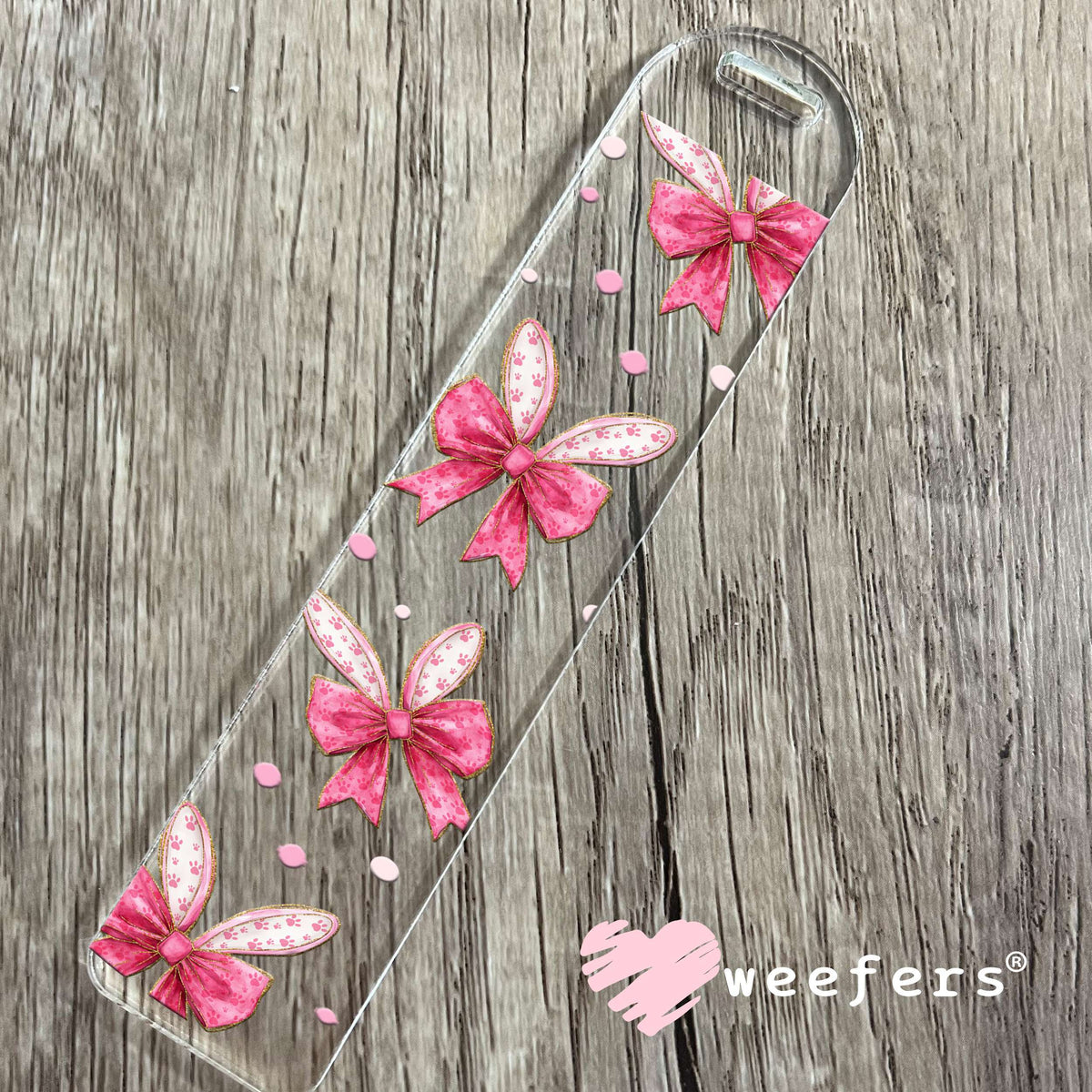 Easter Bunny Ears Coquette Pink Bows UV DTF Cup Wrap Bookmark Weefers