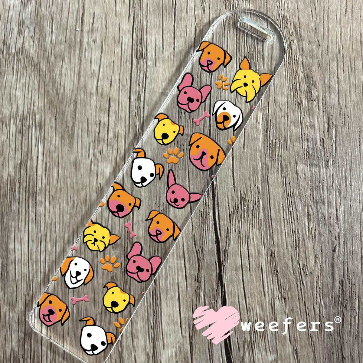 Dog Head Friends Orange and Yellow UV DTF Cup Wrap Bookmark Weefers