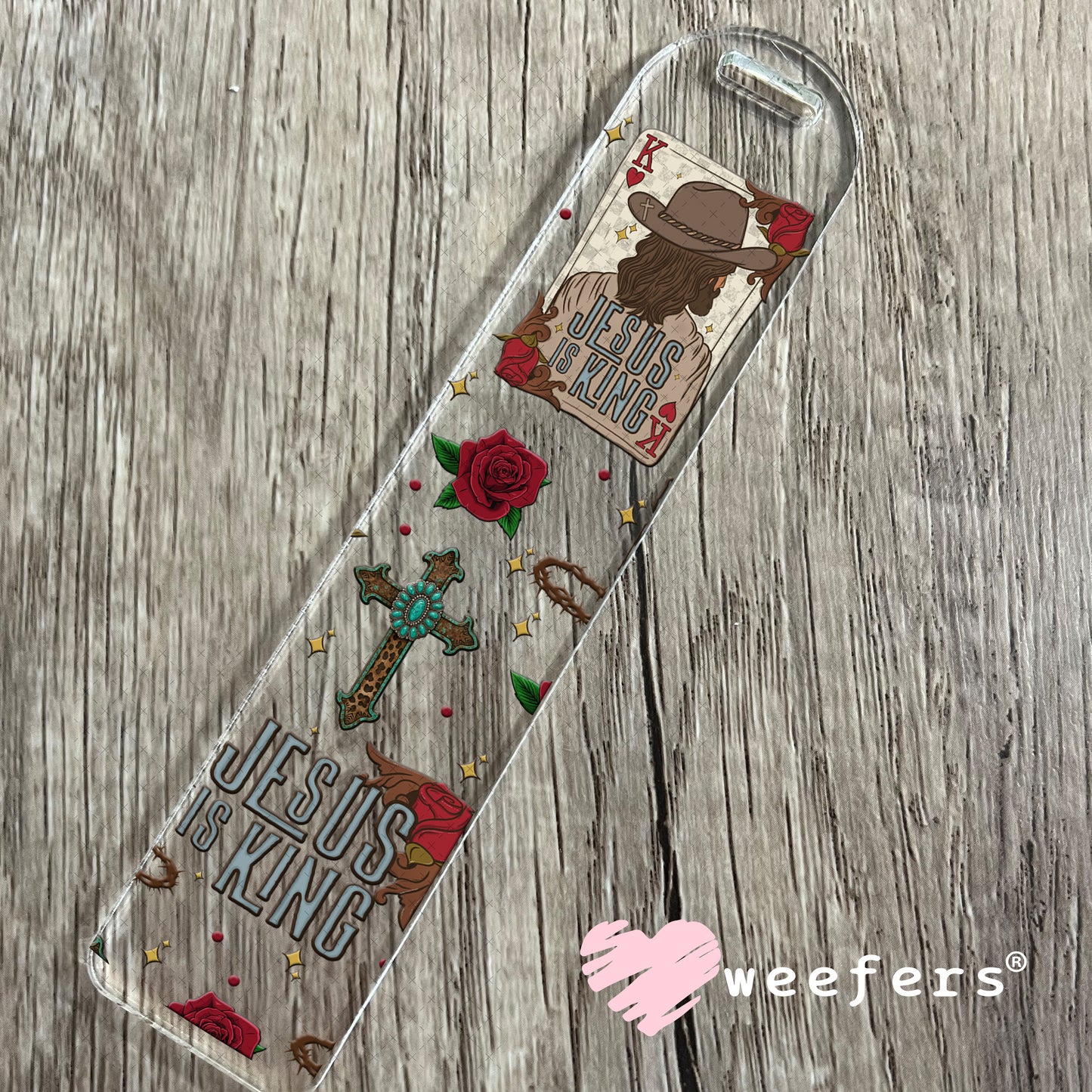 Jesus is King Card UV DTF Cup Wrap - Weefers Exclusive Bookmark Weefers