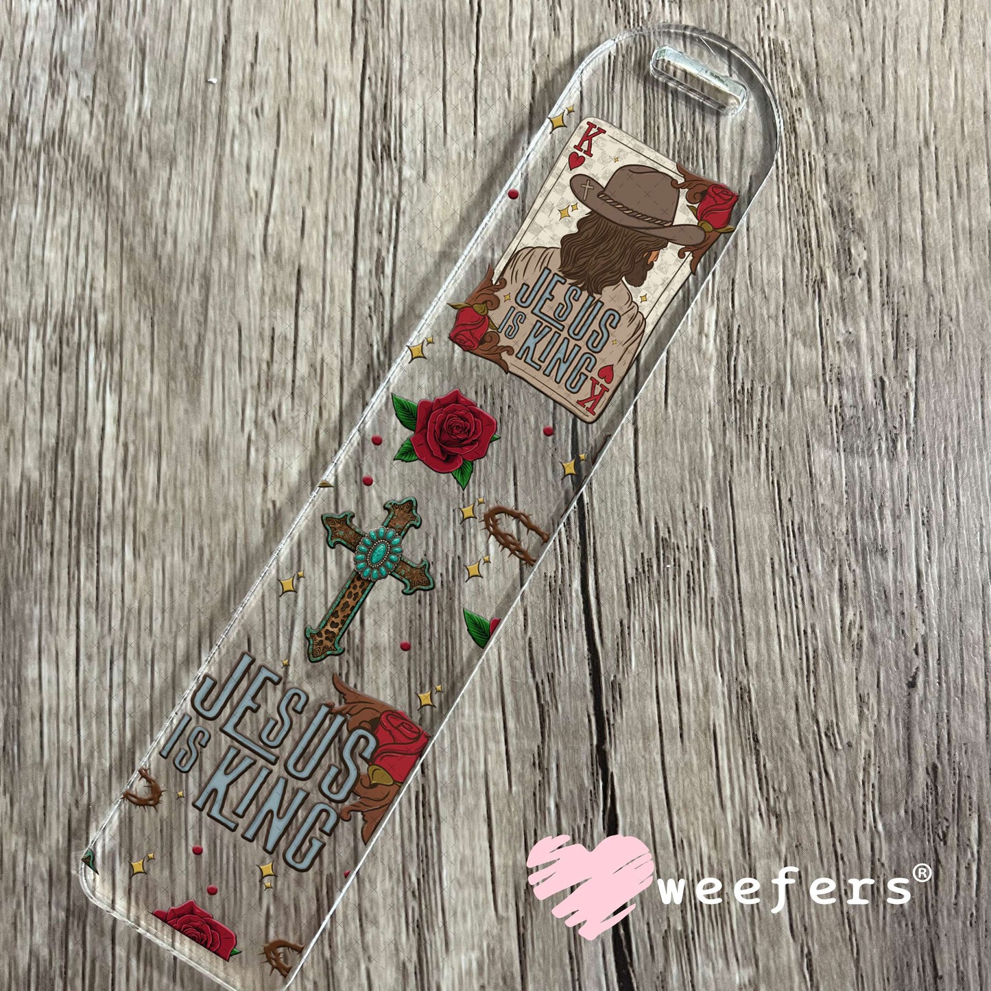 Jesus is King Card UV DTF Cup Wrap - Weefers Exclusive Bookmark Weefers