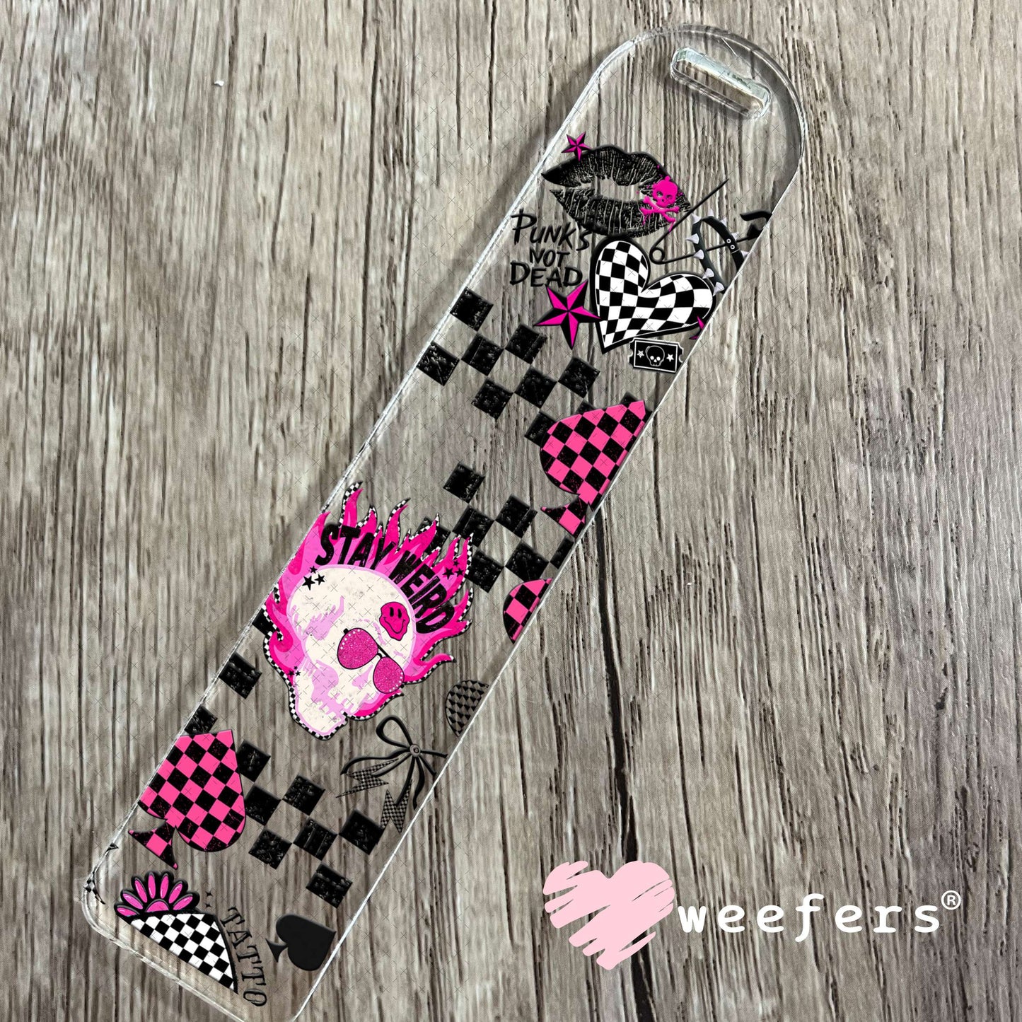 Punk is Not Dead Stay Weird UV DTF Cup Wrap - Weefers® Exclusive Bookmark Weefers