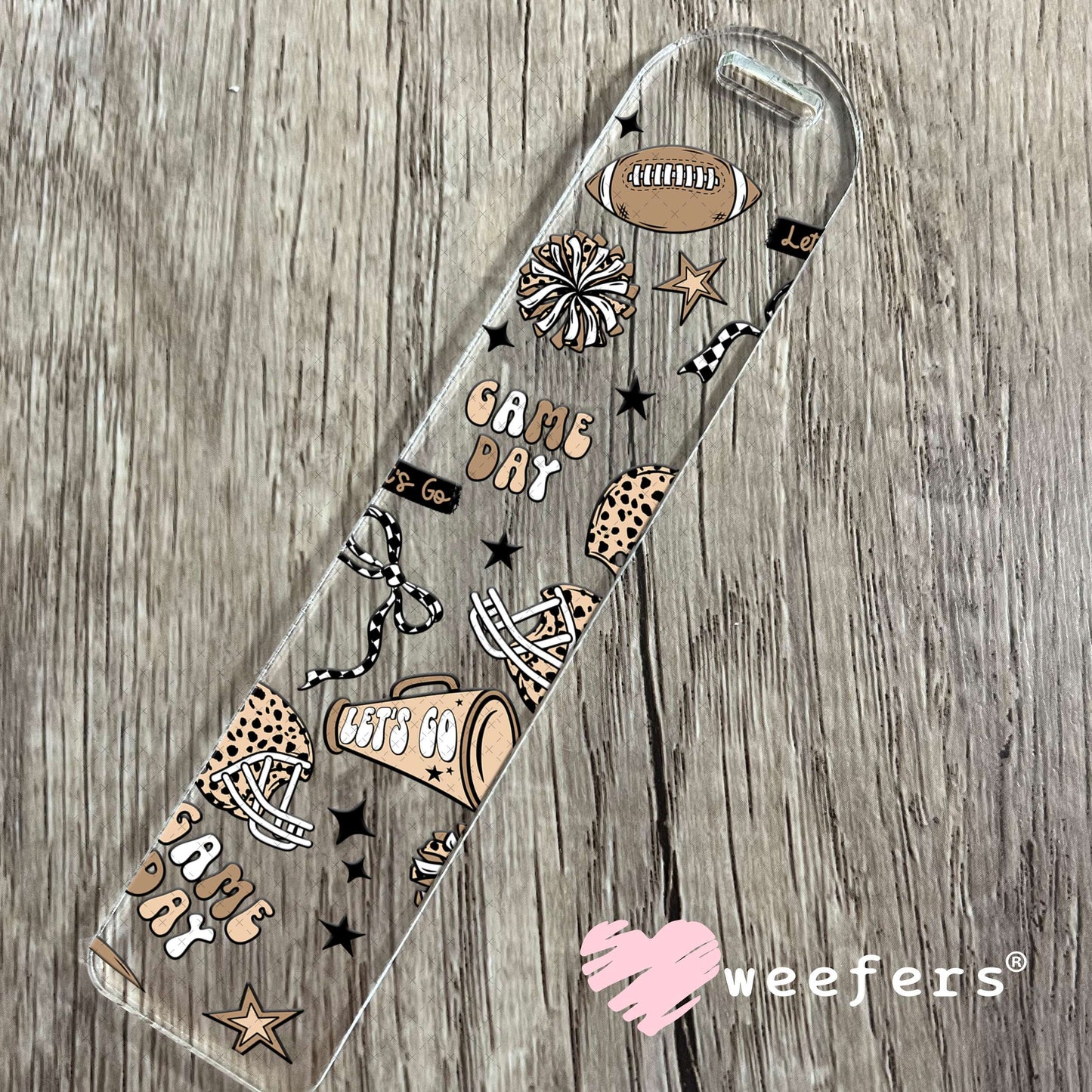 Lets Go Game Day Football Megaphone UV DTF Cup Wrap Bookmark Weefers
