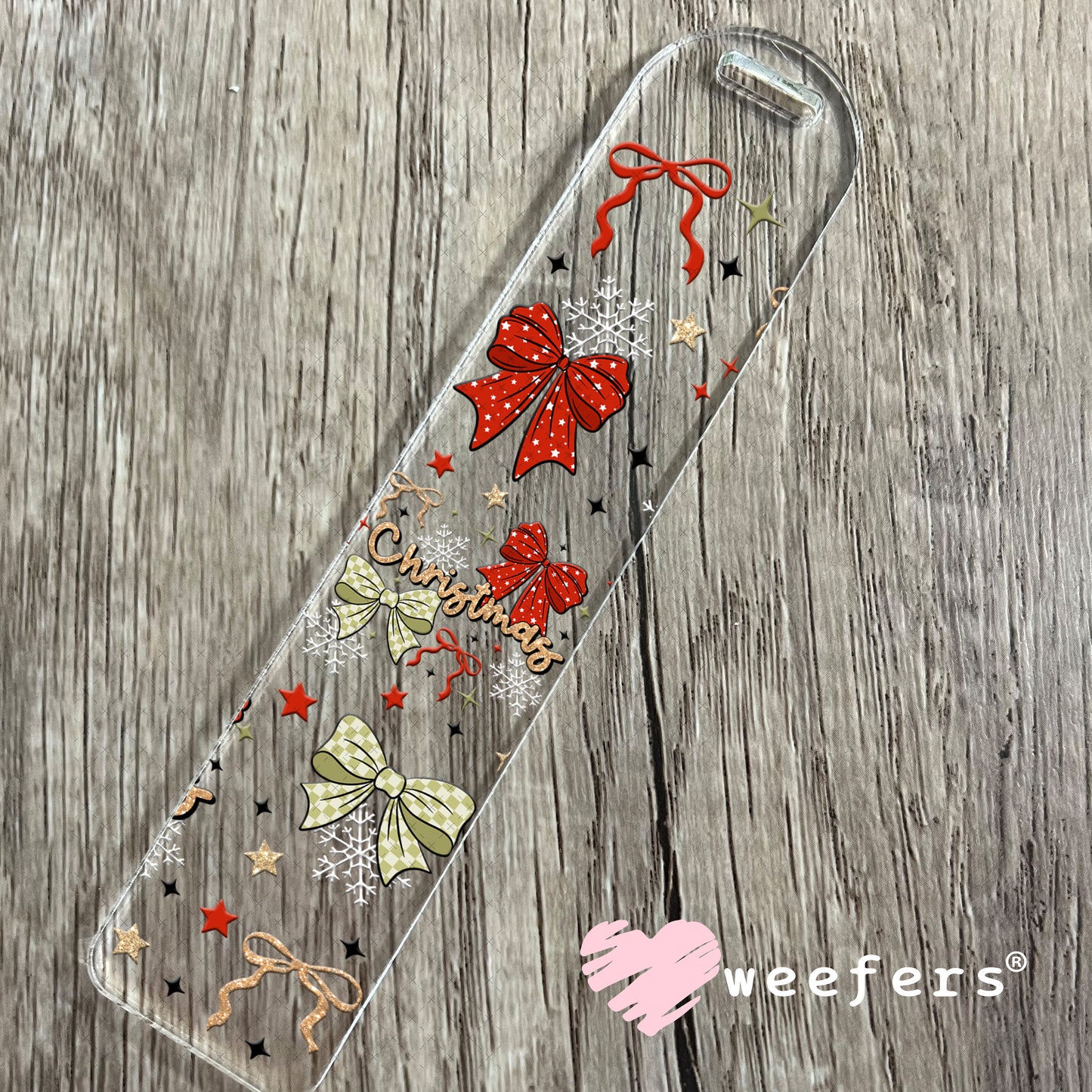 Christmas Bows UV DTF Cup Wrap Bookmark Weefers