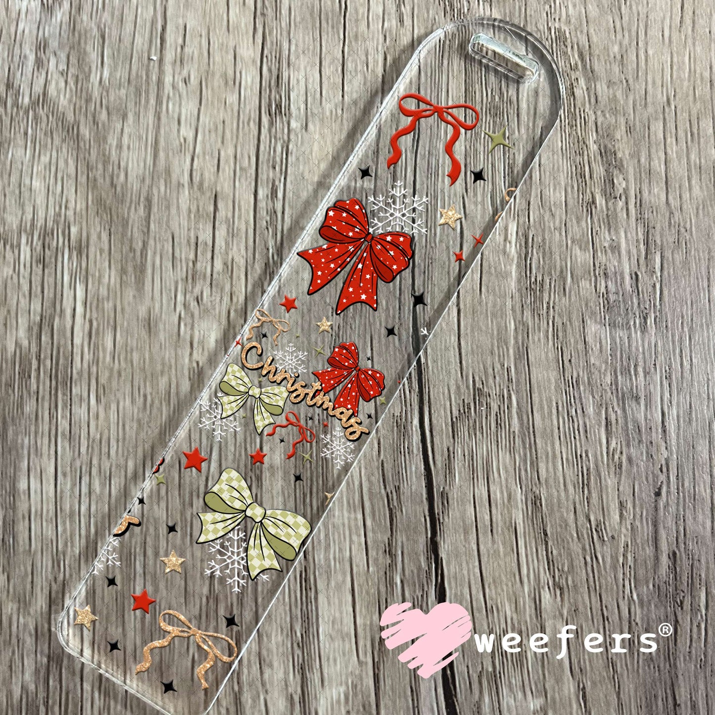 Christmas Bows UV DTF Cup Wrap Bookmark Weefers