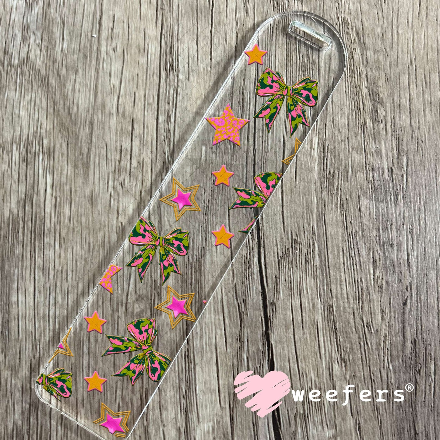 Just a Girl Who Love's Glitter and Camo Side Kick UV DTF Cup Wrap - Weefers Exclusive Bookmark Weefers