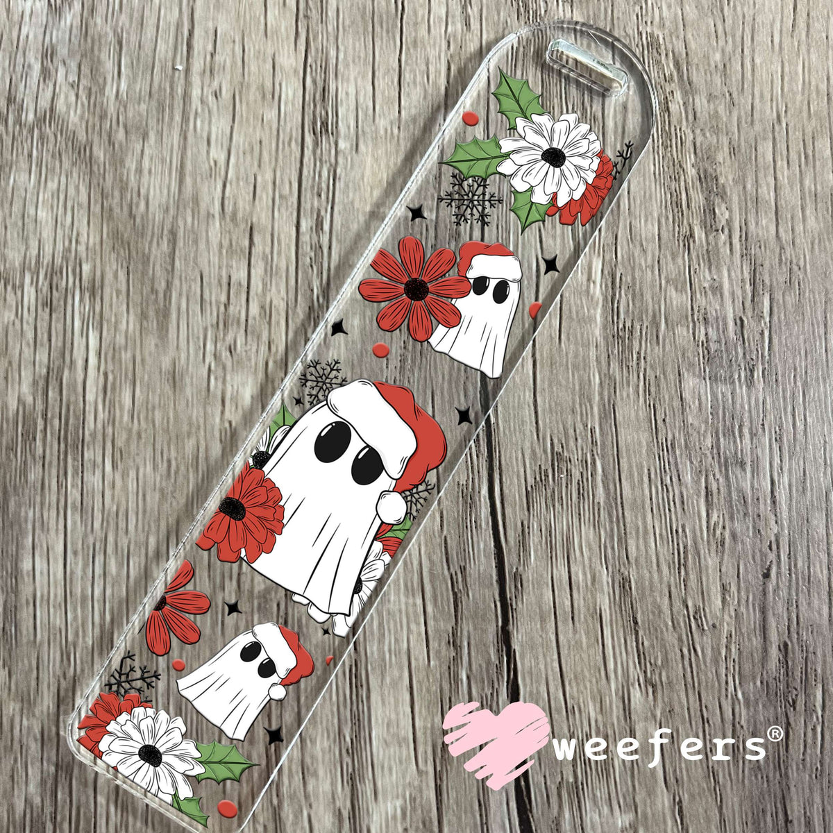 Christmas Ghost and Holly UV DTF Cup Wrap Bookmark Weefers