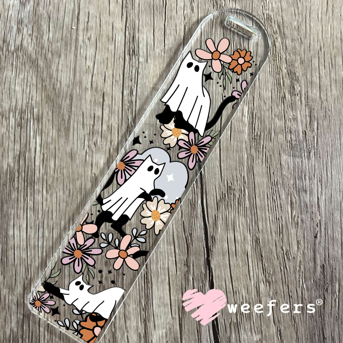 Floral Cat Ghosts UV DTF Cup Wrap Bookmark Weefers