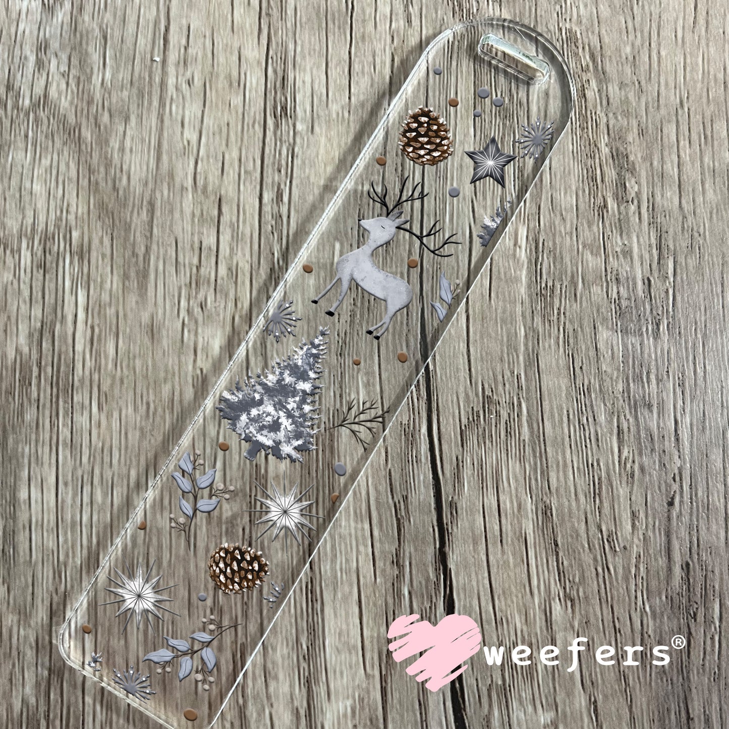 Silver Christmas Winter land UV DTF Cup Wrap Bookmark Weefers