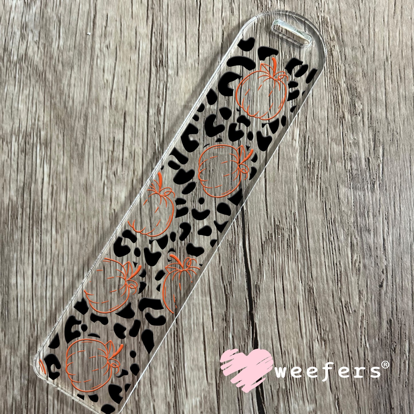 Cheetah Print Orange Pumpkins UV DTF Cup Wrap Bookmark Weefers